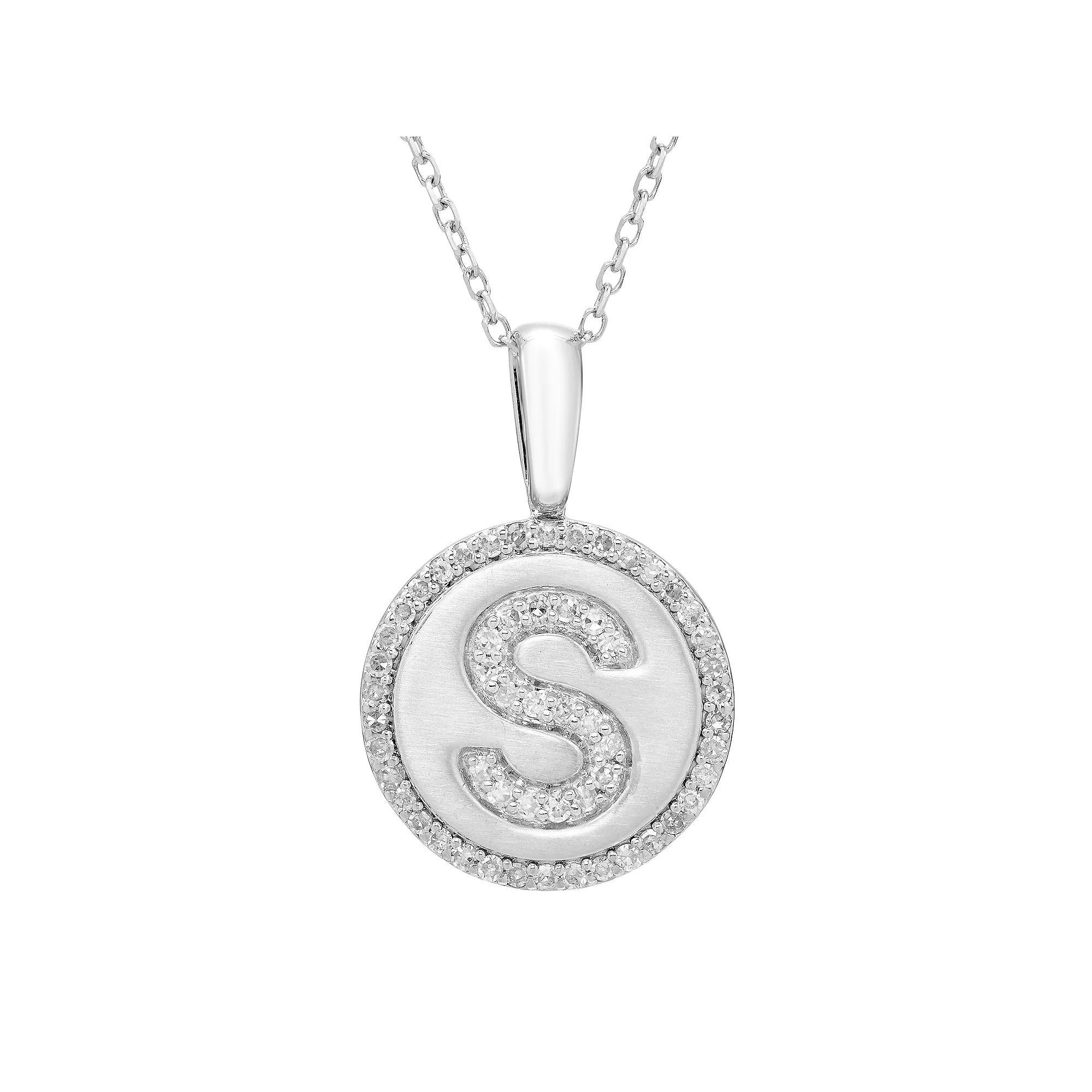 It's Personal Sterling Silver & Diamond Accent Initial Pendant Necklace, Women's, Size: 18" Product Image