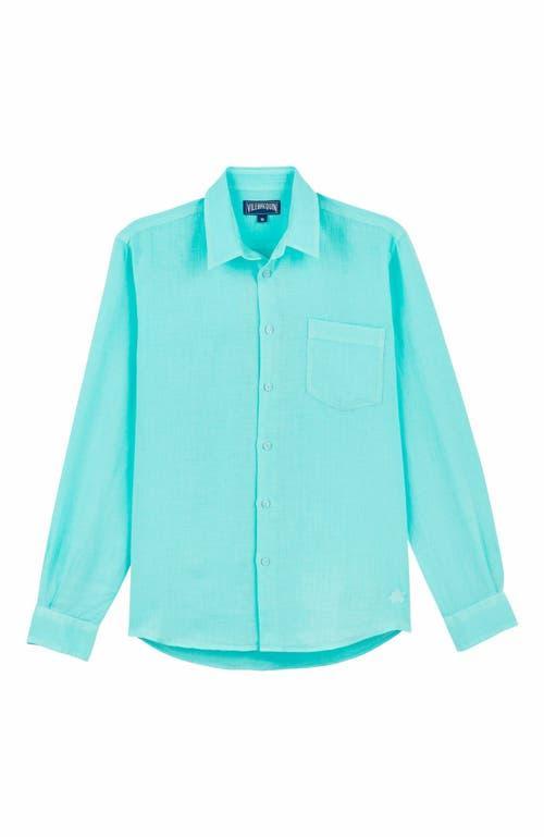 Mens Caroubis Solid Linen Sport Shirt Product Image