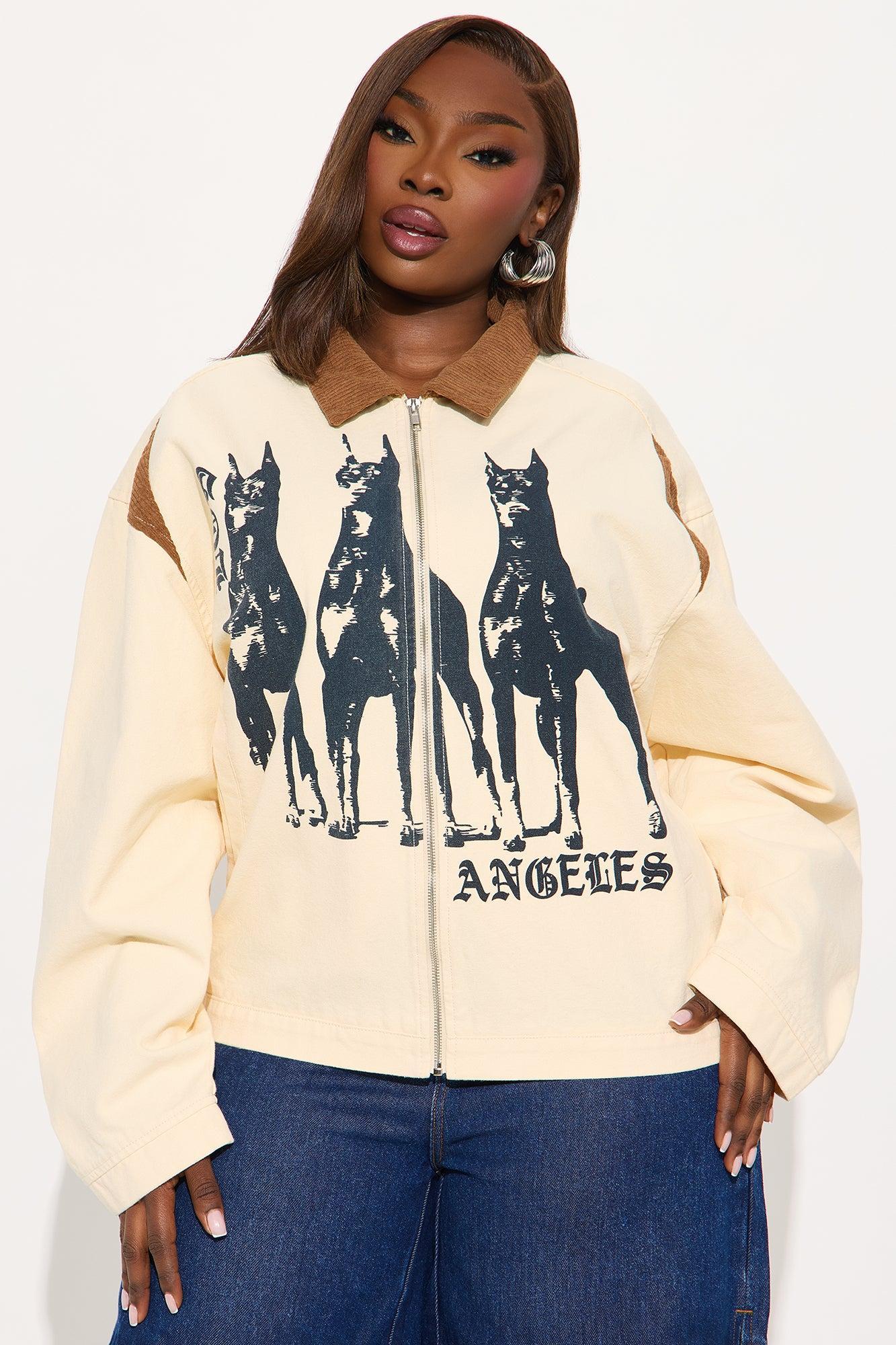 In The Dog House Trucker Jacket - Khaki Product Image