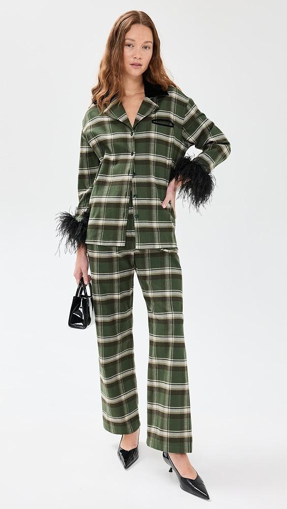 Sleeper Checked Cotton Flannel Set | Shopbop Product Image