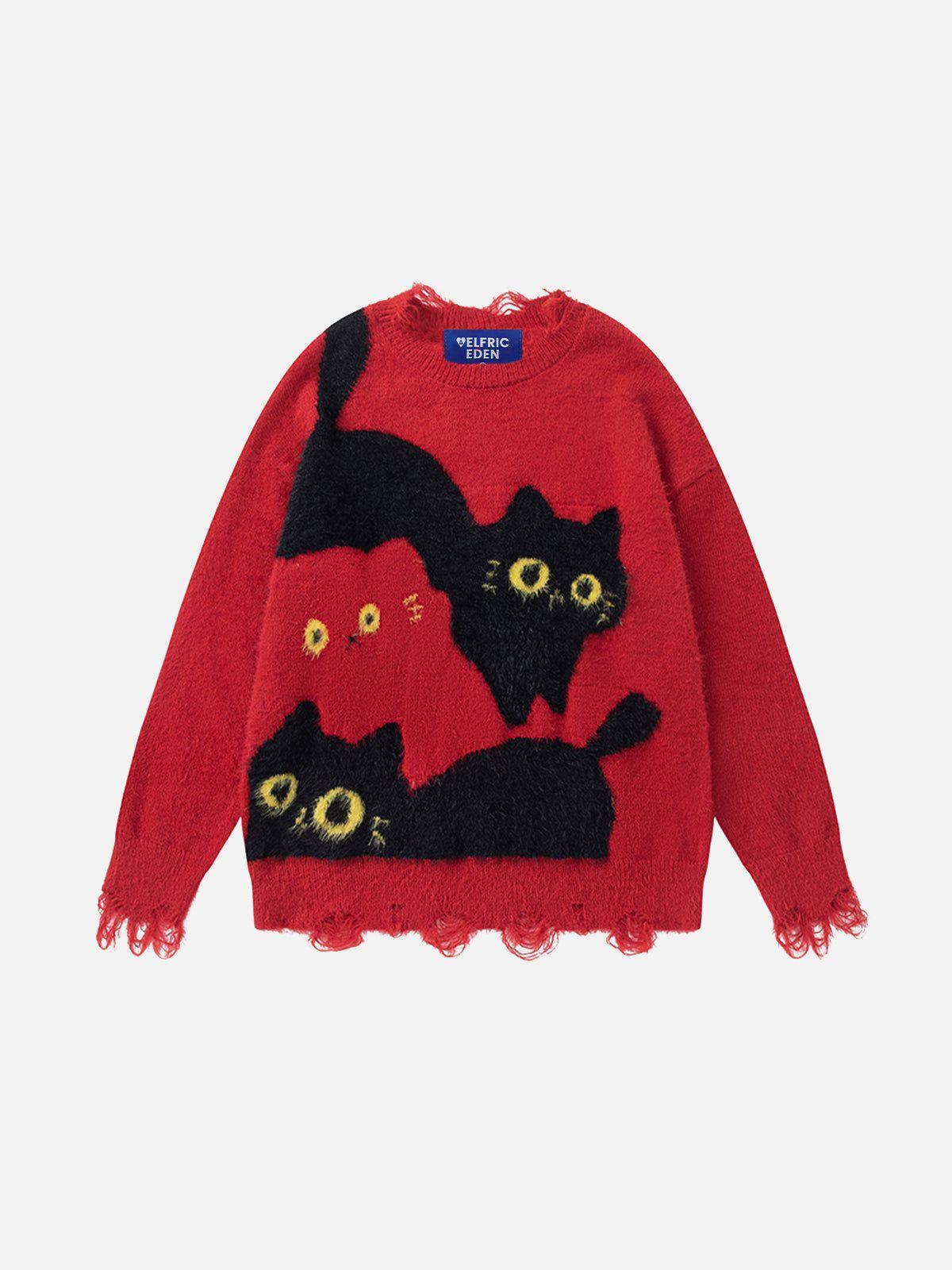 Aelfric Eden Color Blocking Cat Sweater Product Image
