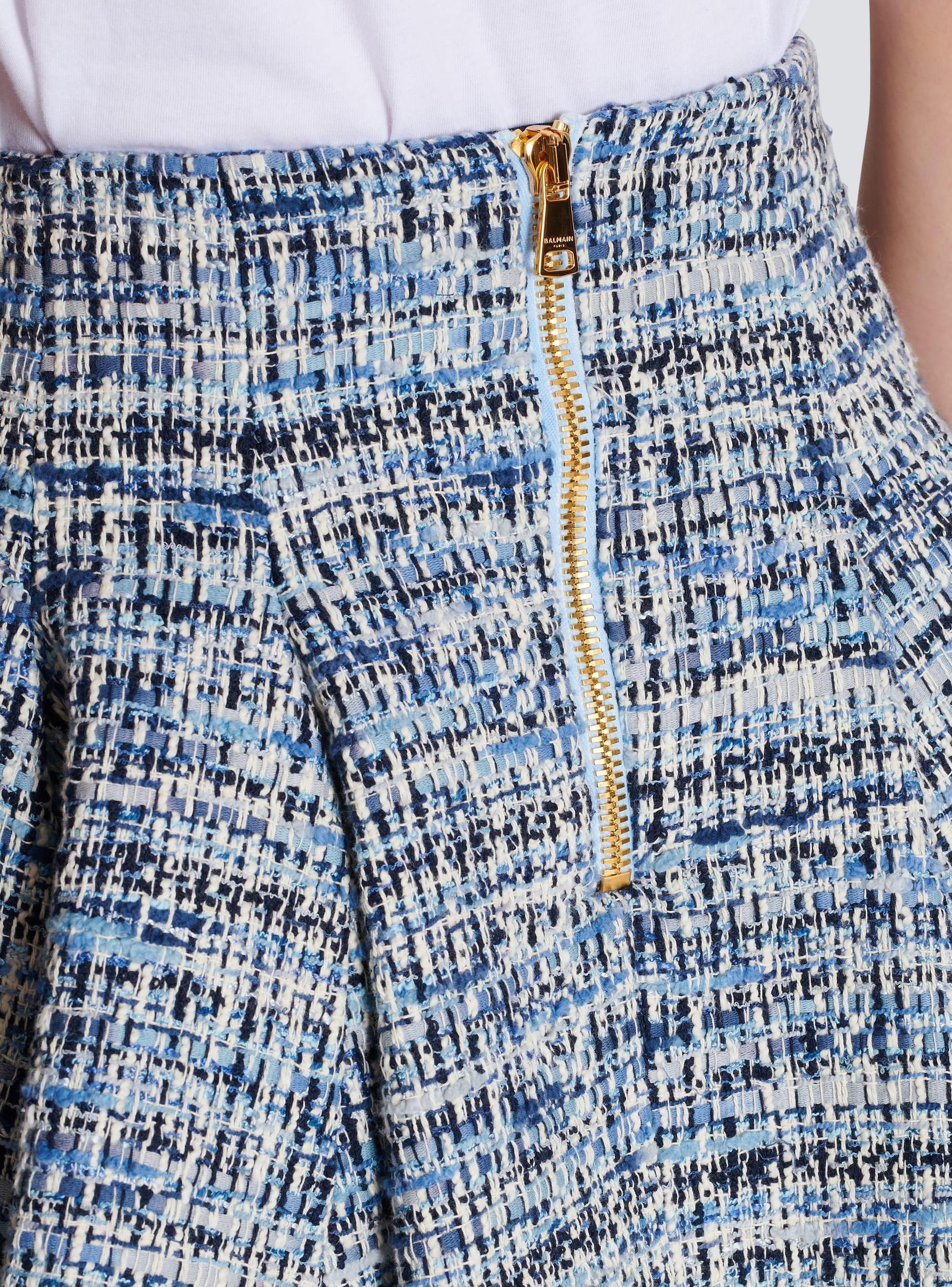 Pleated flared tweed skirt Product Image
