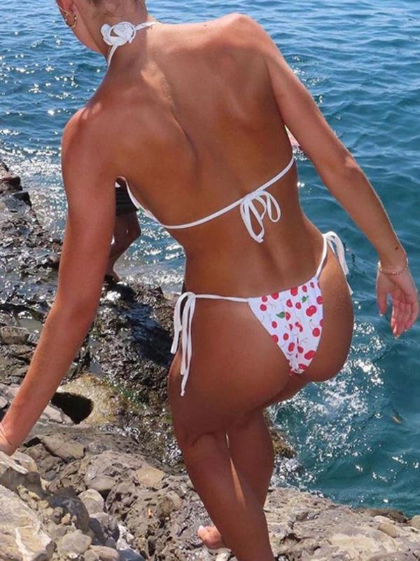 Lace-up Backless Slim Bikinis Product Image