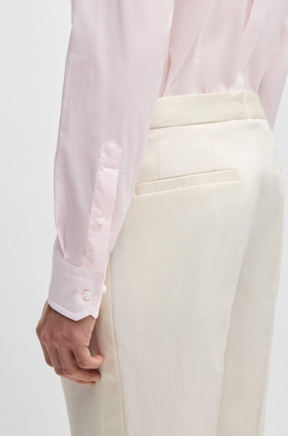 BOSS - Slim-fit shirt in Italian-made cotton - Dark pink Product Image
