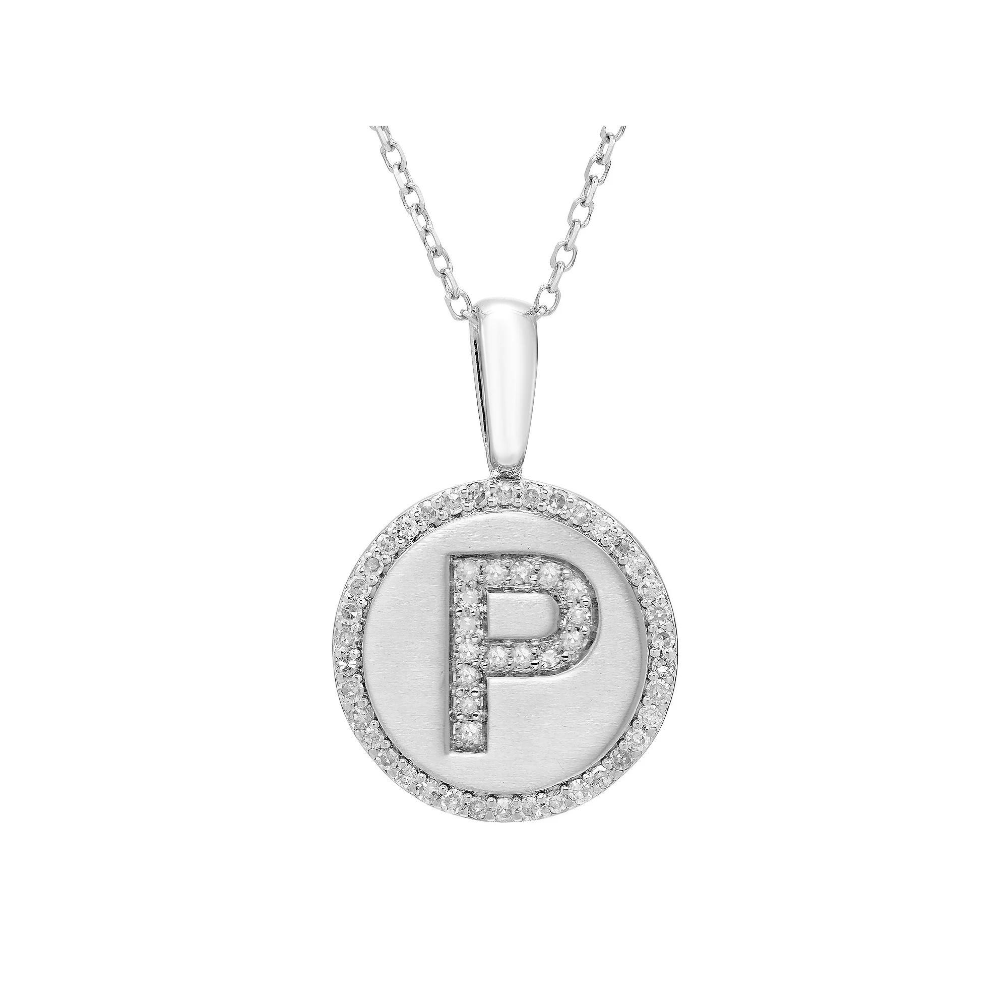 It's Personal Sterling Silver & Diamond Accent Initial Pendant Necklace, Women's, Size: 18" Product Image