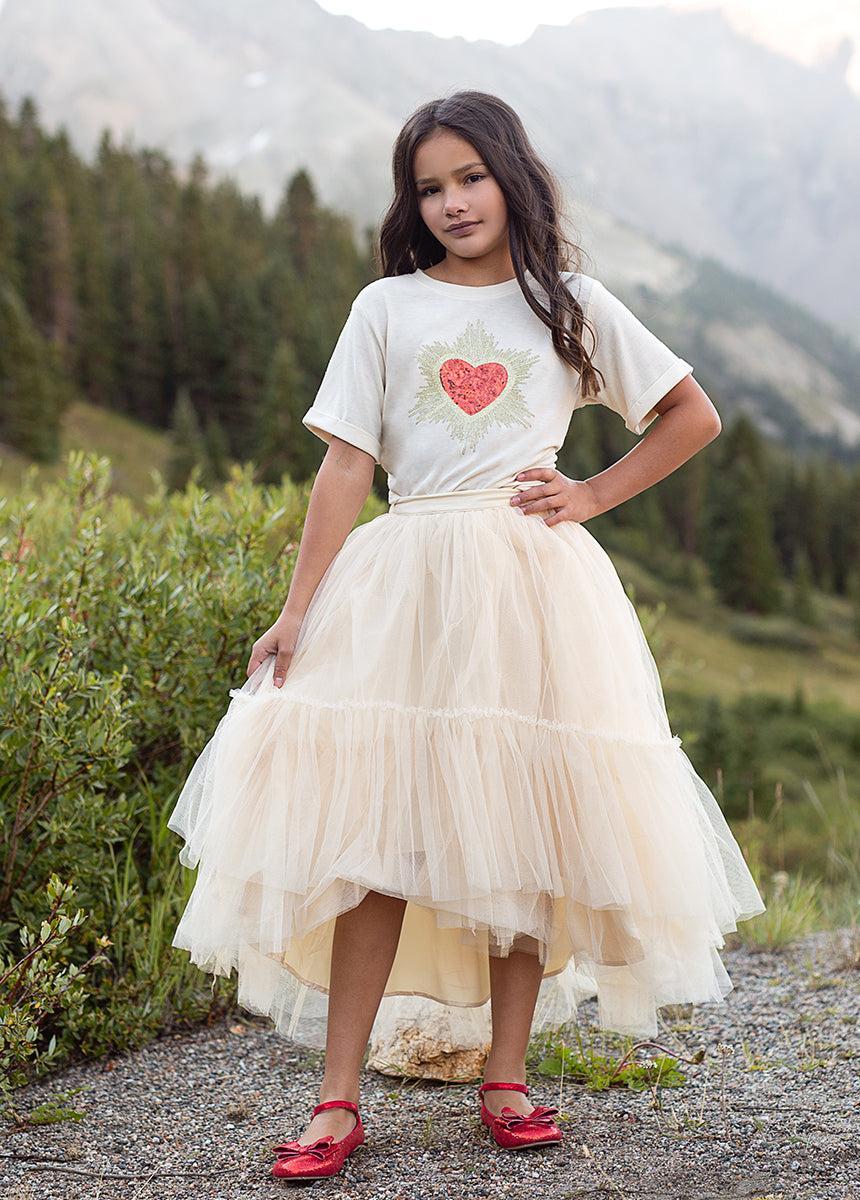 Brigitte Skirt in Ecru Girls Product Image