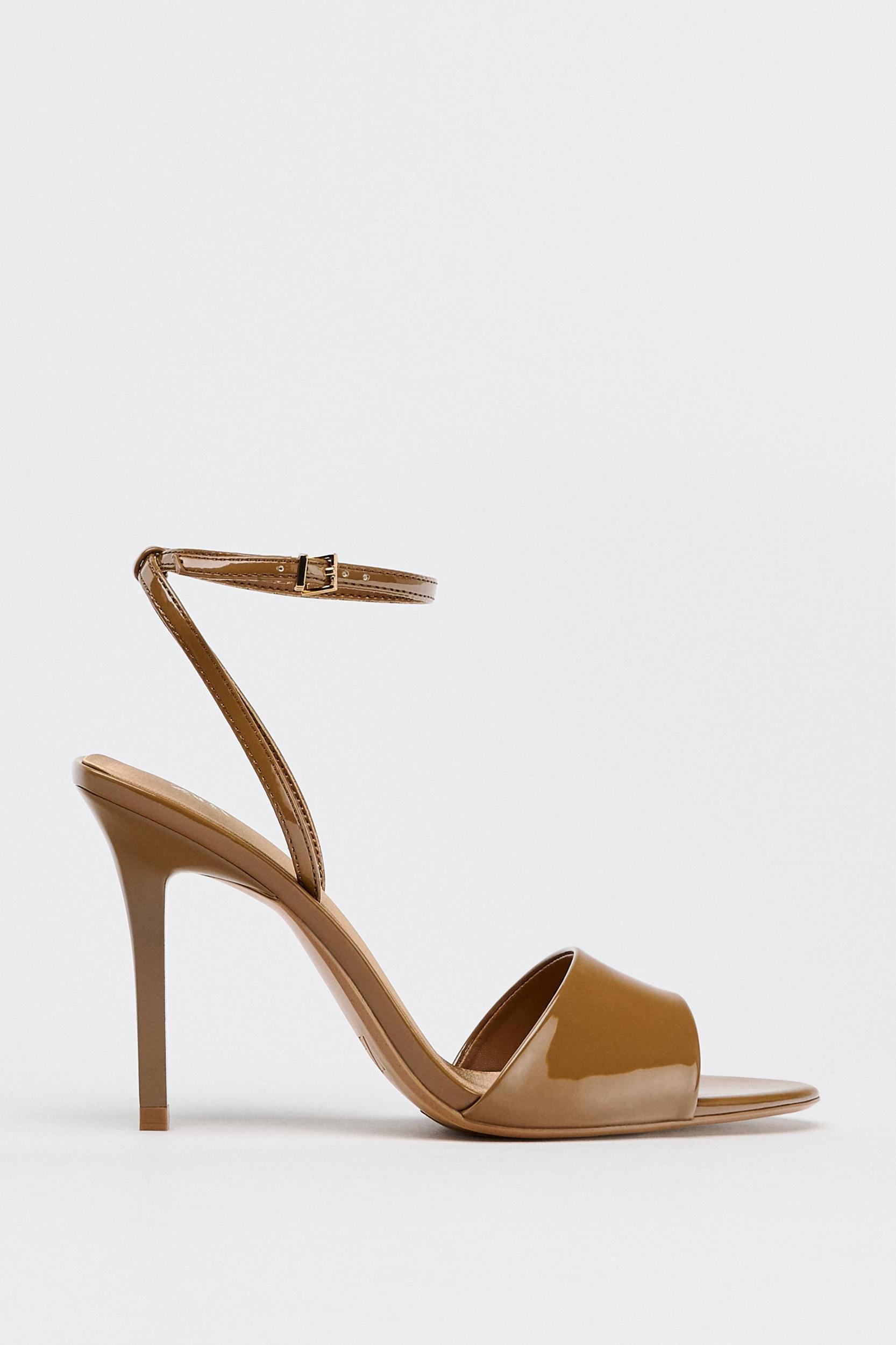 PATENT LEATHER HEELED SANDALS Product Image