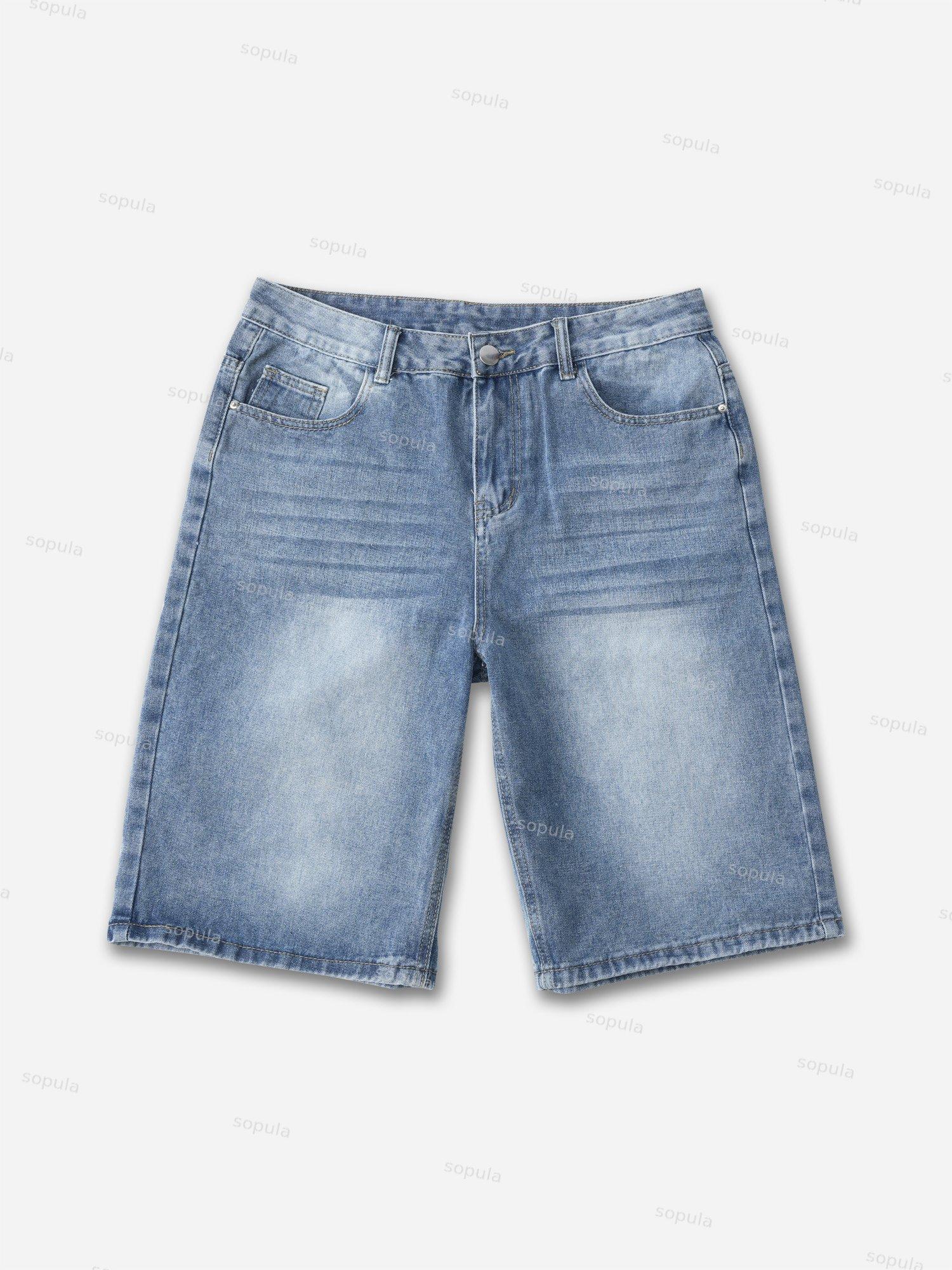 Men's Street Heavy Diamond Denim Shorts Product Image
