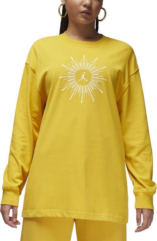 Jordan Womens Flight Optimism LS Tee - Black/Yellow Ochre Product Image