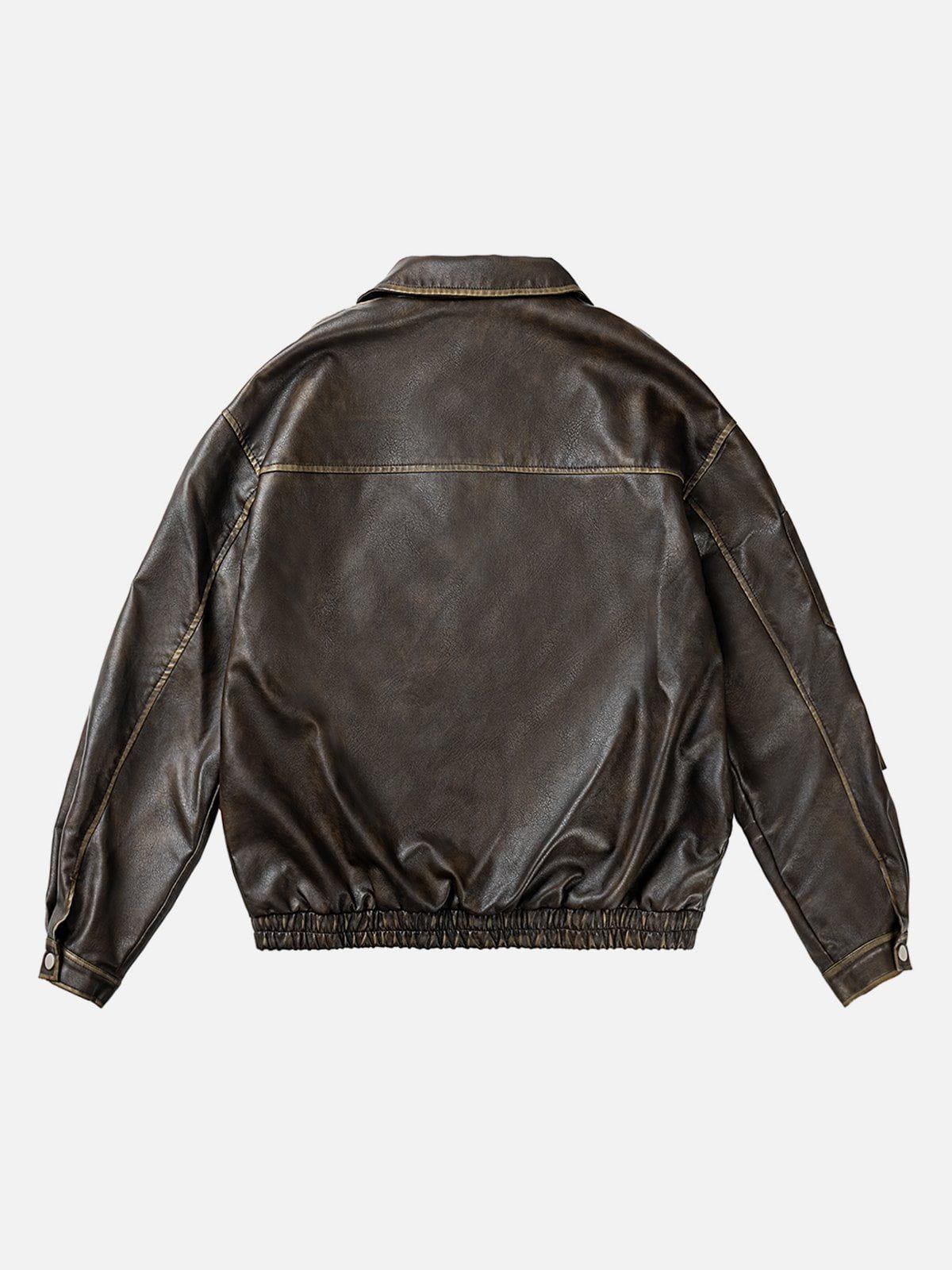 Aelfric Eden Multi Pocket Faux Leather Cropped Jacket Product Image
