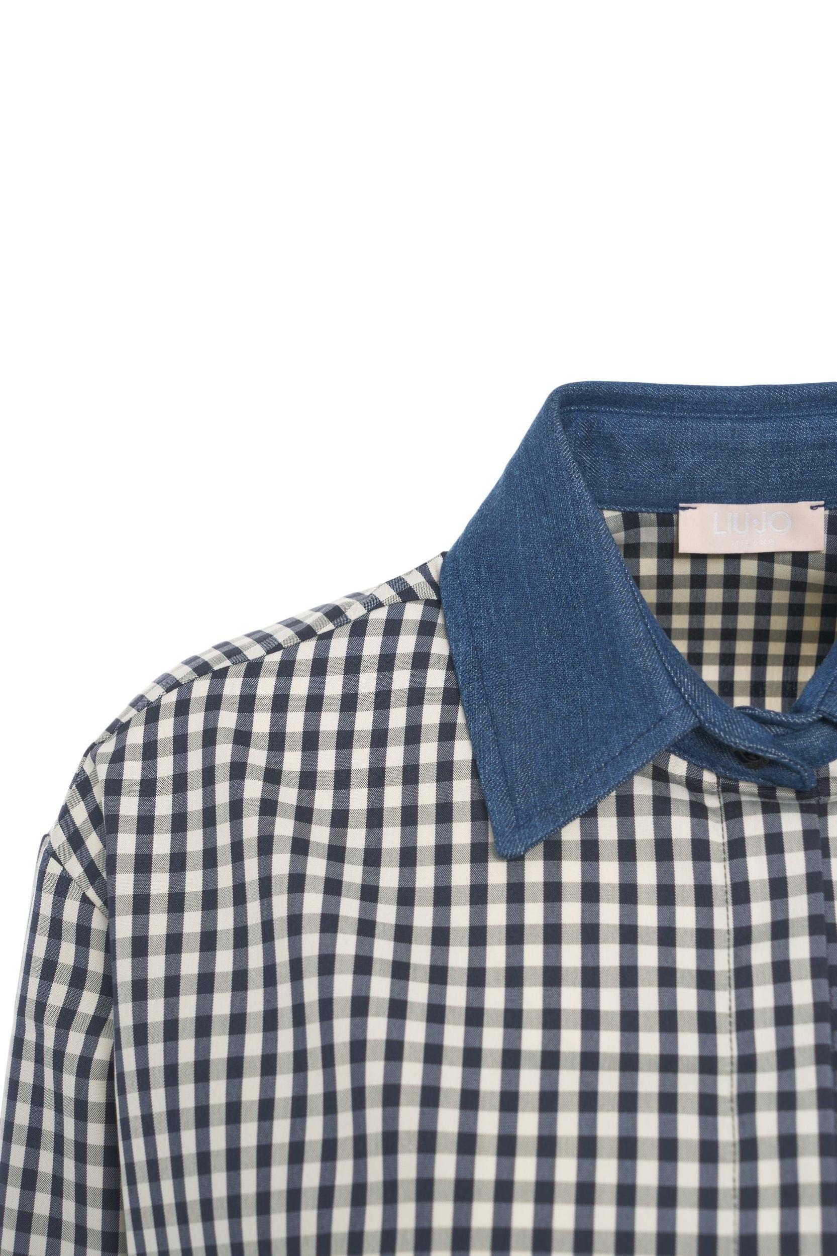 Cropped check blouse Product Image