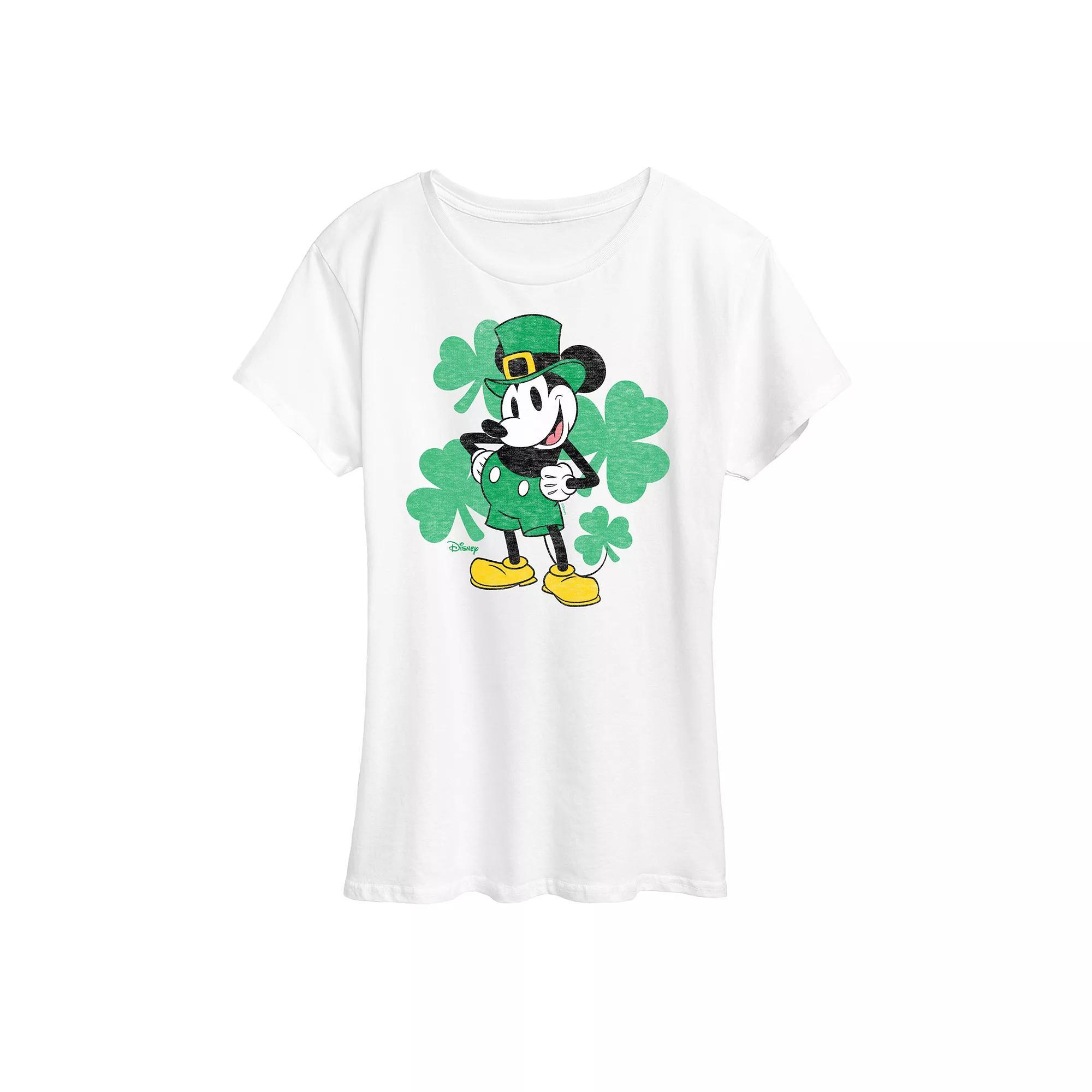 Disneys Mickey Mouse Womens Leprechaun Graphic Tee Product Image