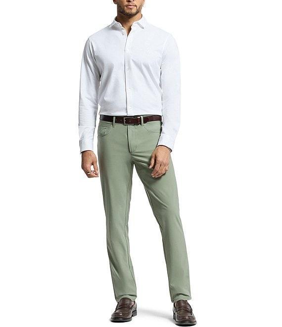 Psycho Bunny Jackson Classic Fit Spread Collar Solid Stretch Knit Dress Shirt Product Image