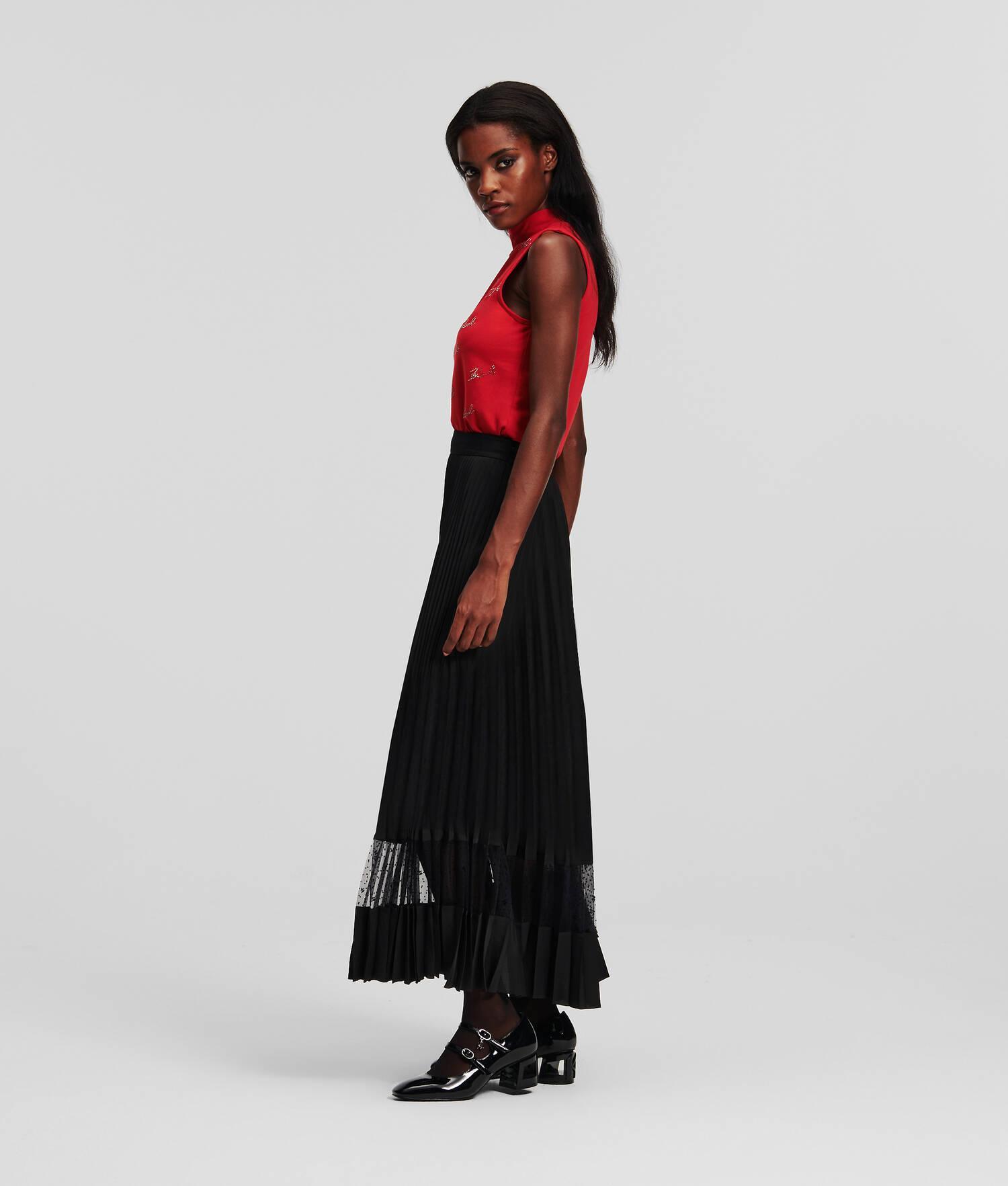 KL MONOGRAM PLEATED MIDI SKIRT Product Image