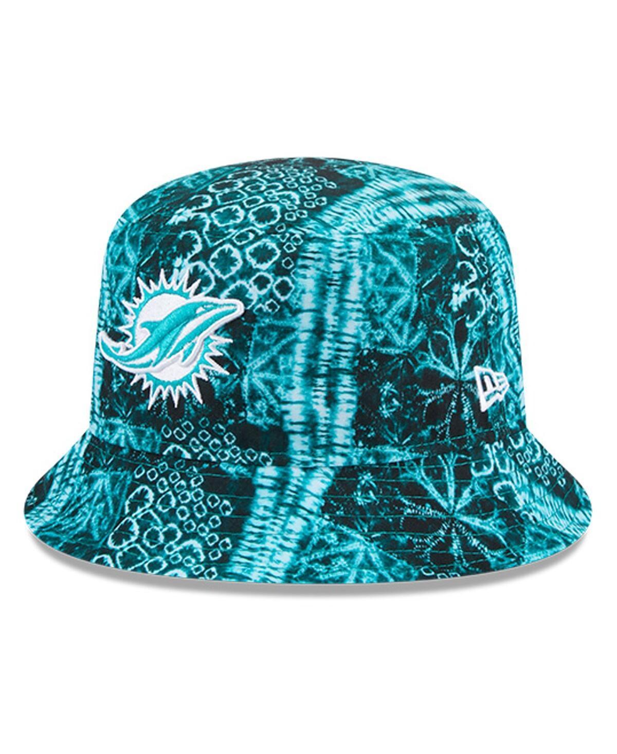 Men's New Era Aqua Miami Dolphins Shibori Bucket Hat, Size: Small/Medium, Turquoise A Product Image