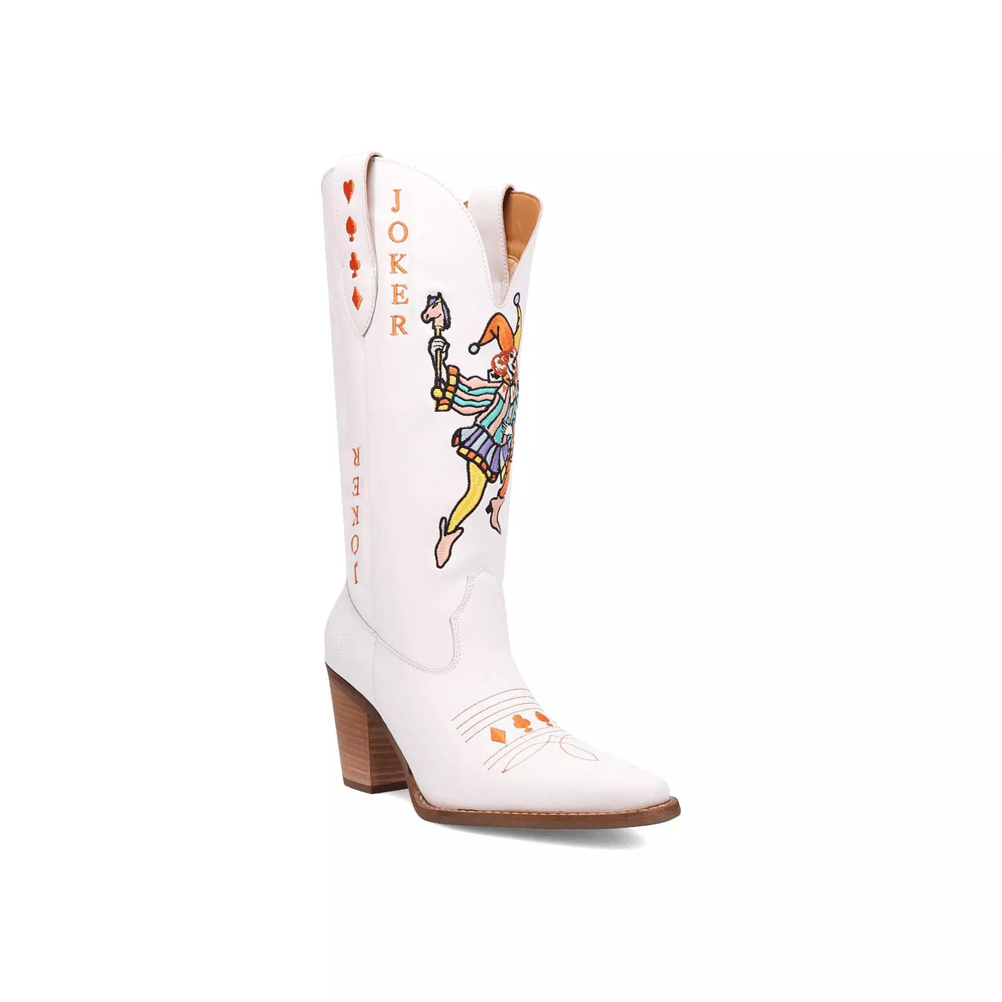 Dingo Joker Women's Leather Boots, Size: 7.5, White Product Image