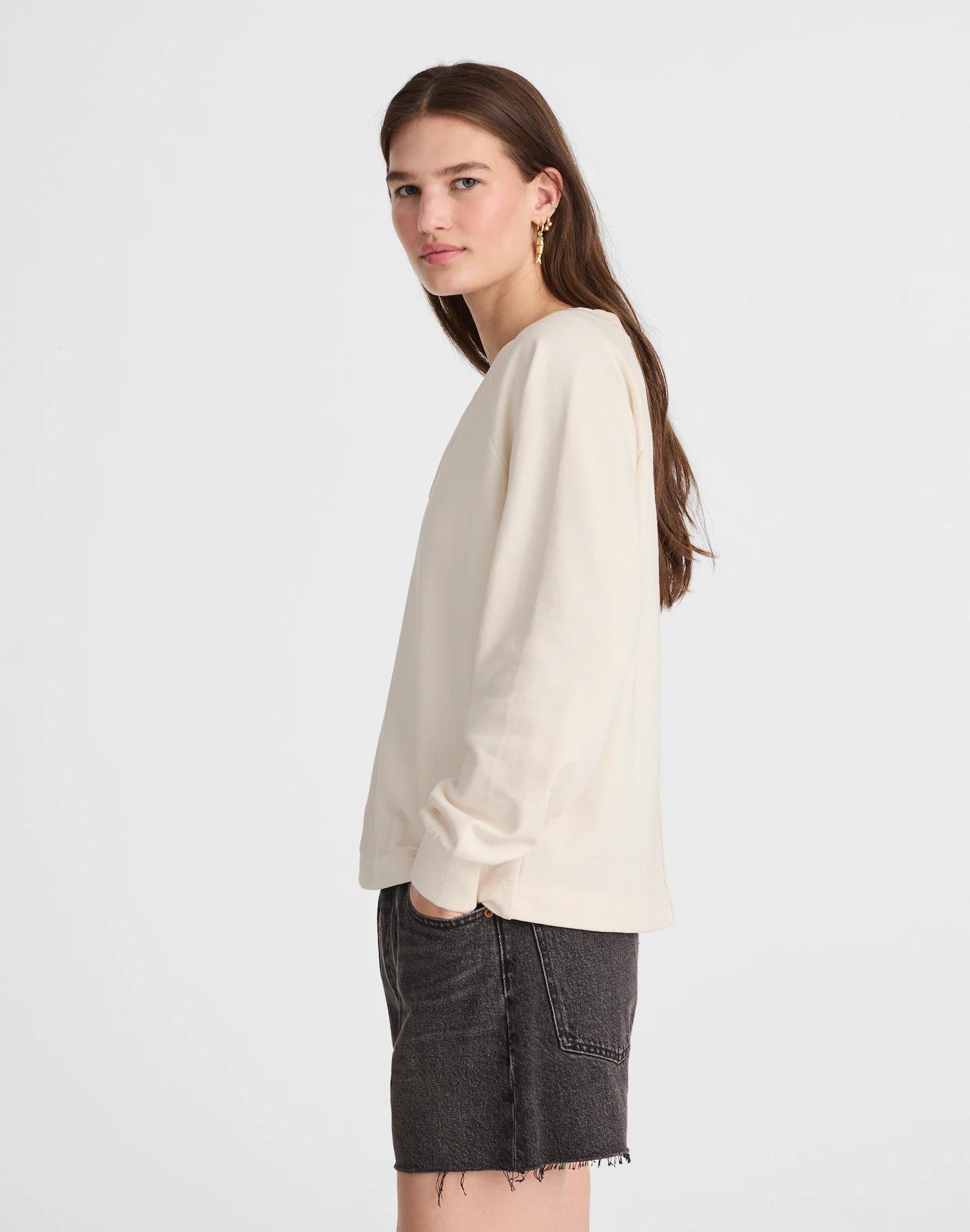 Cotton Terry V-Neck Sweatshirt Product Image