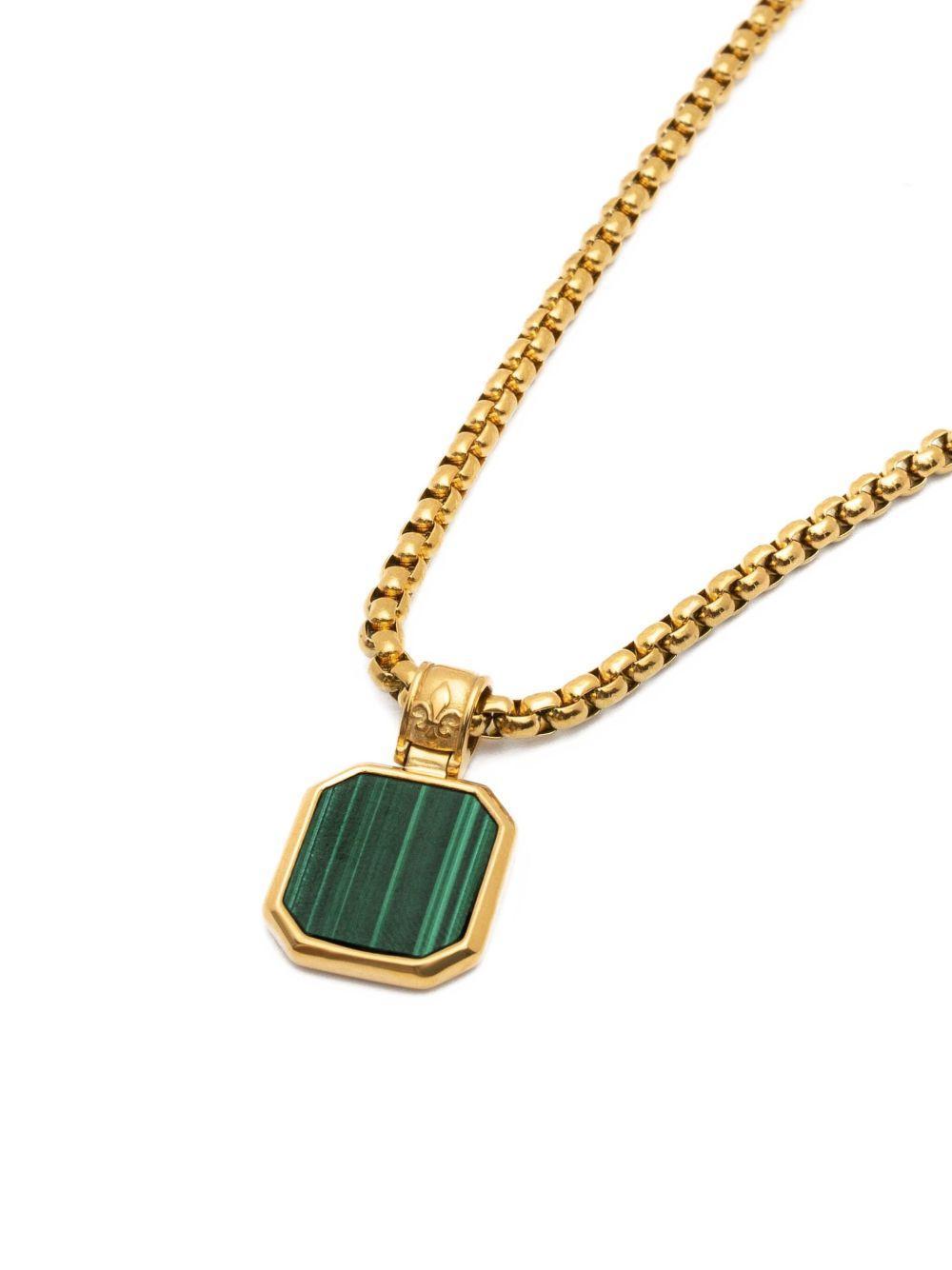 square malachite pendant necklace Product Image