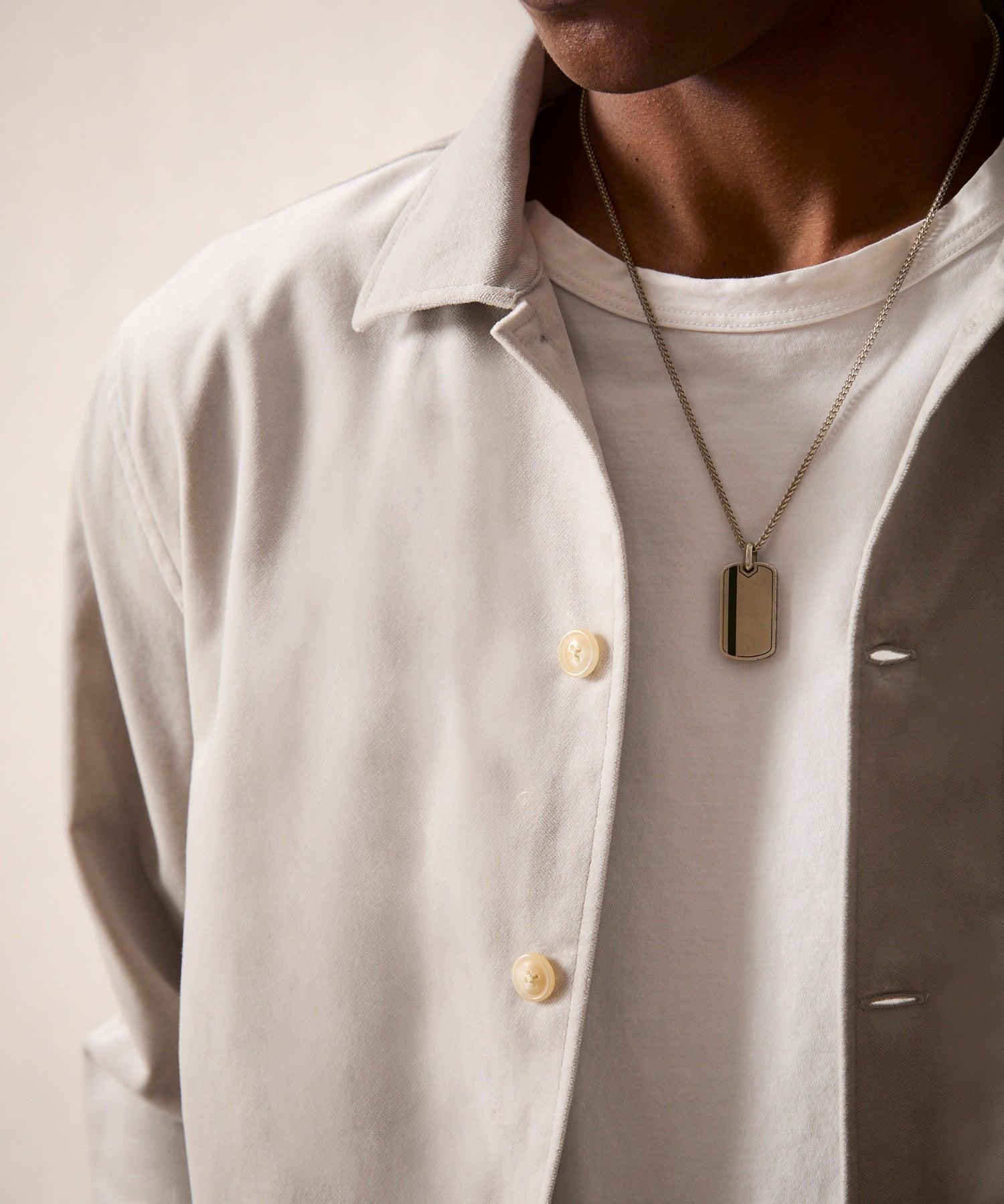 Italian Velvet Overshirt in Dove Grey Product Image