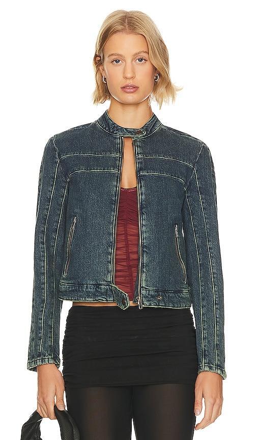Free People Fast Lane Denim Moto (Alchemy) Women's Vest Product Image