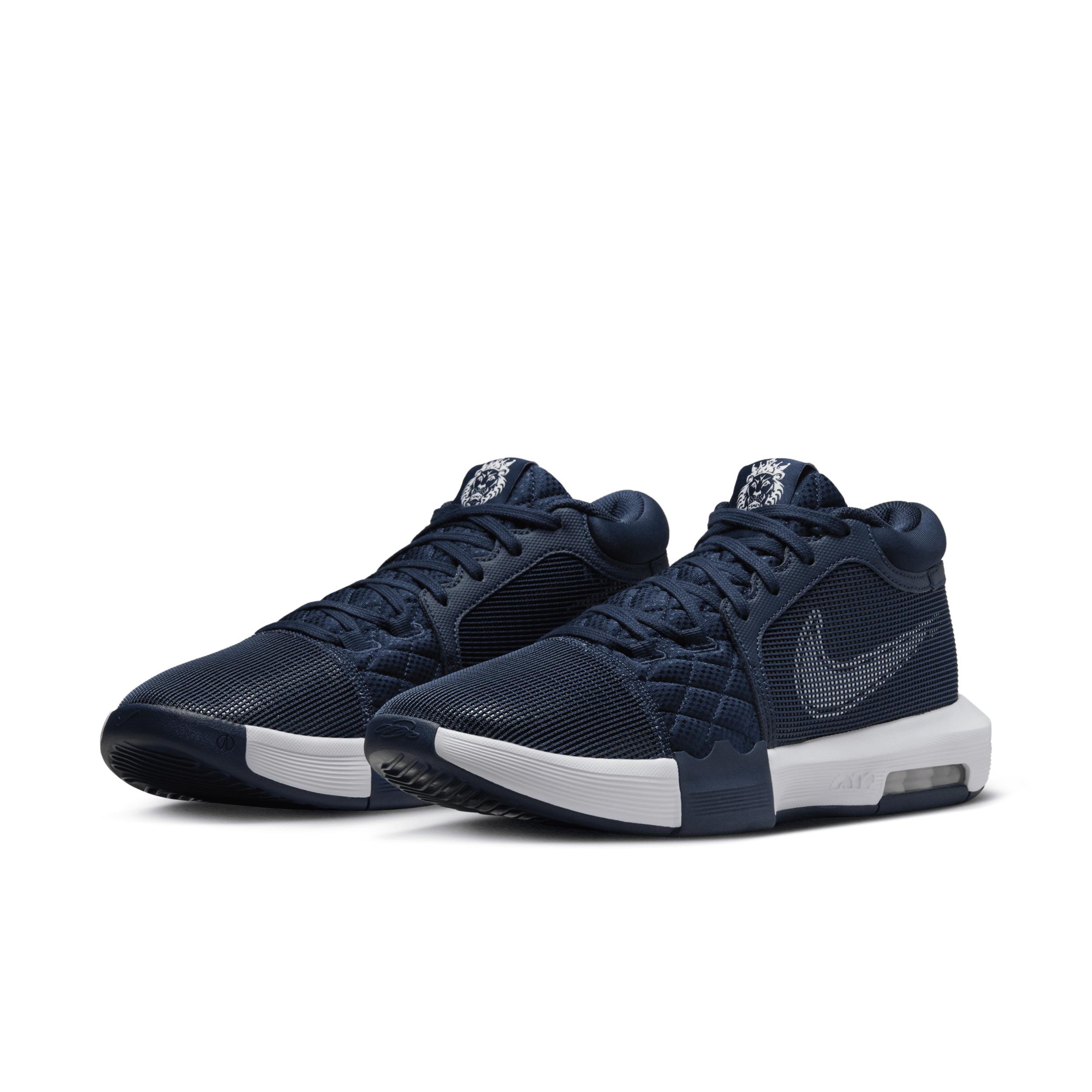 Men's Nike Lebron Witness 8 Basketball Shoes, Size: 11, College Navy White Product Image