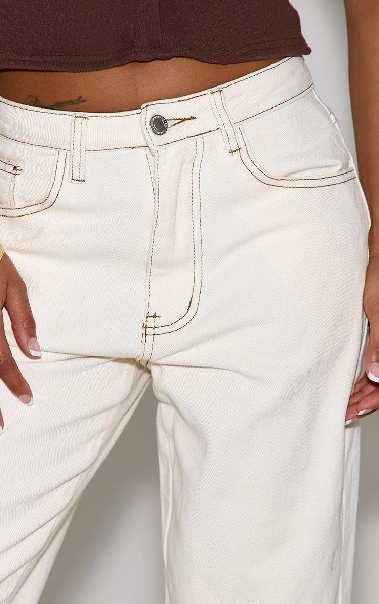 Petite Ecru High Waist Mom Jeans Product Image