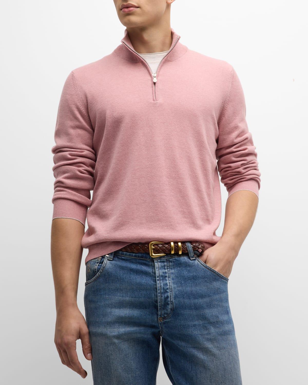 Mens Cashmere Quarter-Zip Sweater Product Image