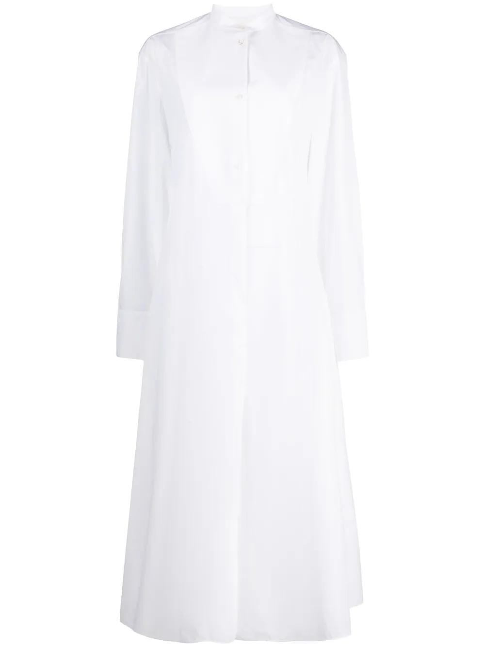 JIL SANDER Cotton Shirtdress In White Product Image