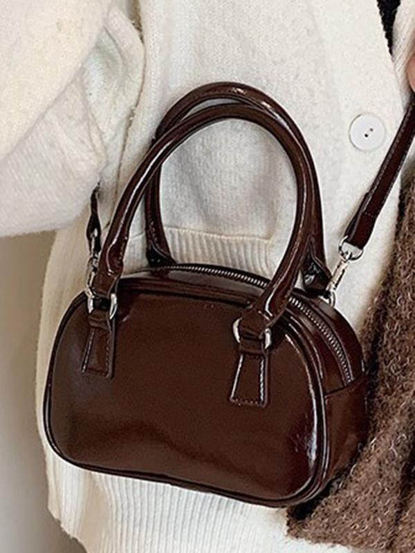 Geometric Solid Color Zipper Crossbody Bags Handbags Product Image