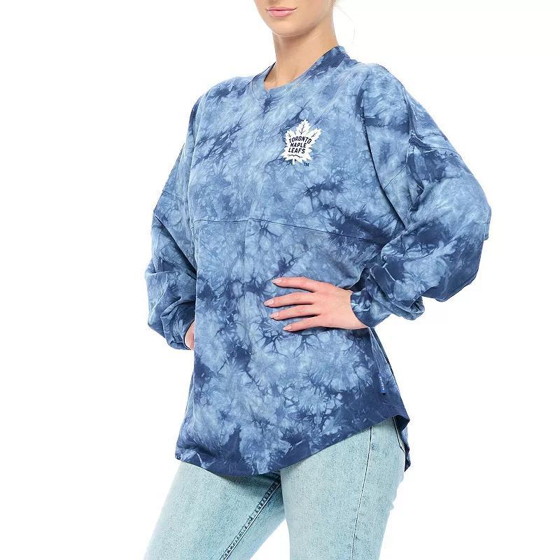 Women's Fanatics Branded Navy Toronto Maple Leafs Crystal-Dye Long Sleeve T-Shirt, Size: Small, Mpl Blue Product Image