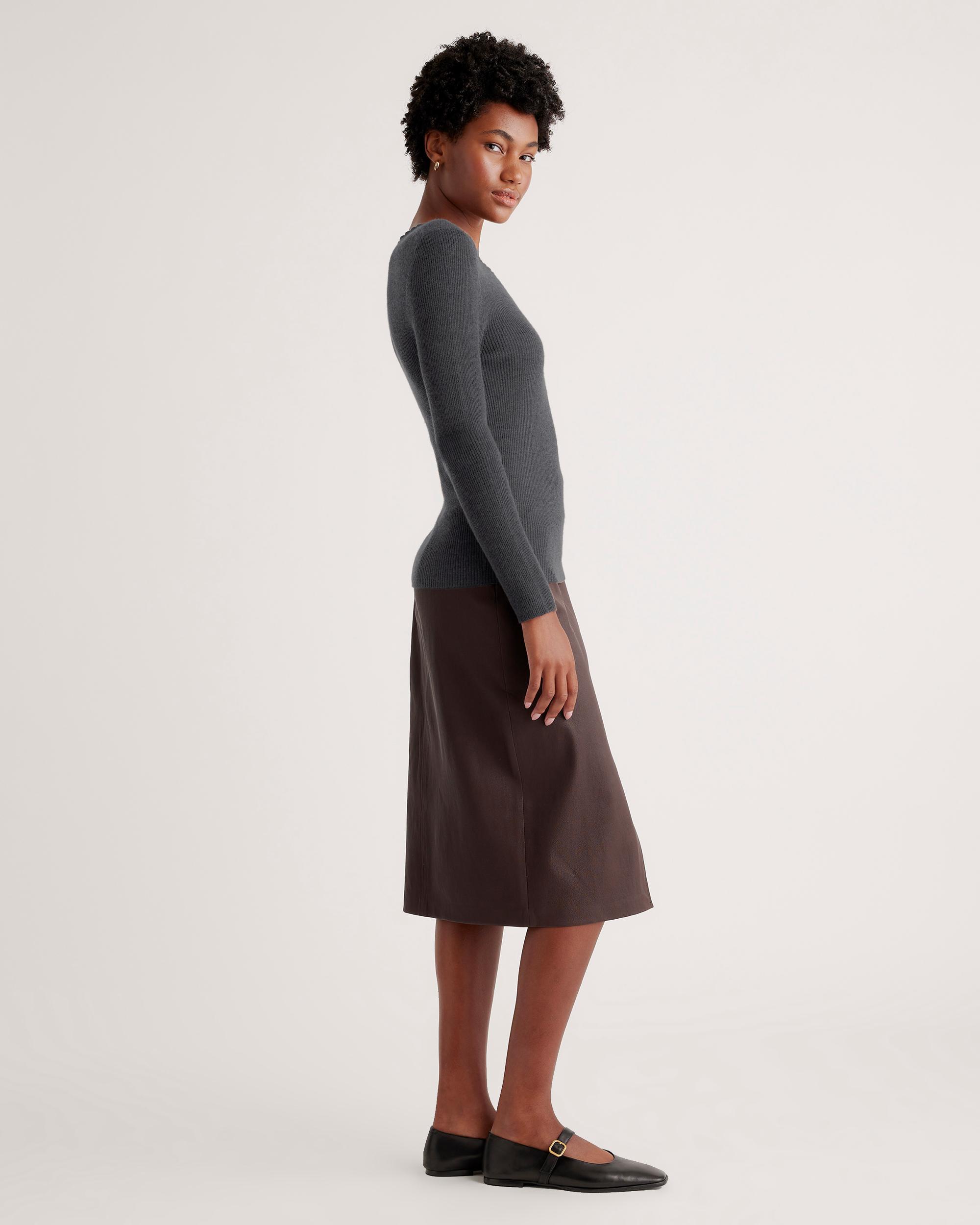 Quince | Women's Featherweight Cashmere Ribbed Crewneck Sweater Size XS Product Image