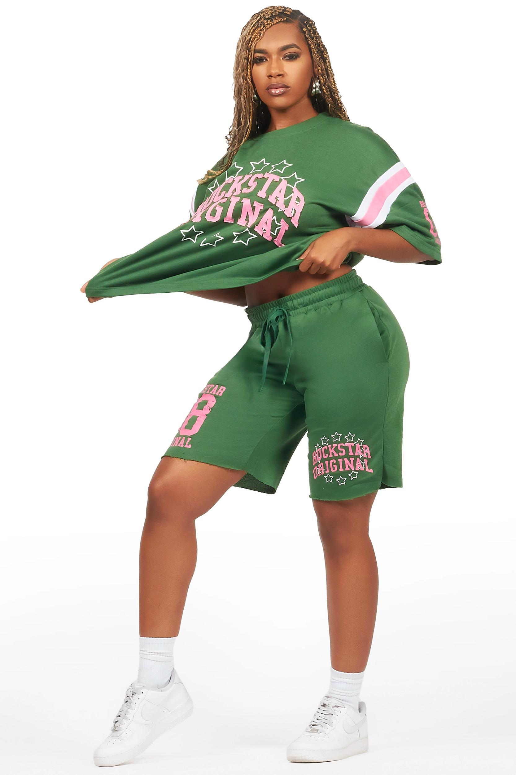 Ronnica Green T-Shirt Short Set Female Product Image