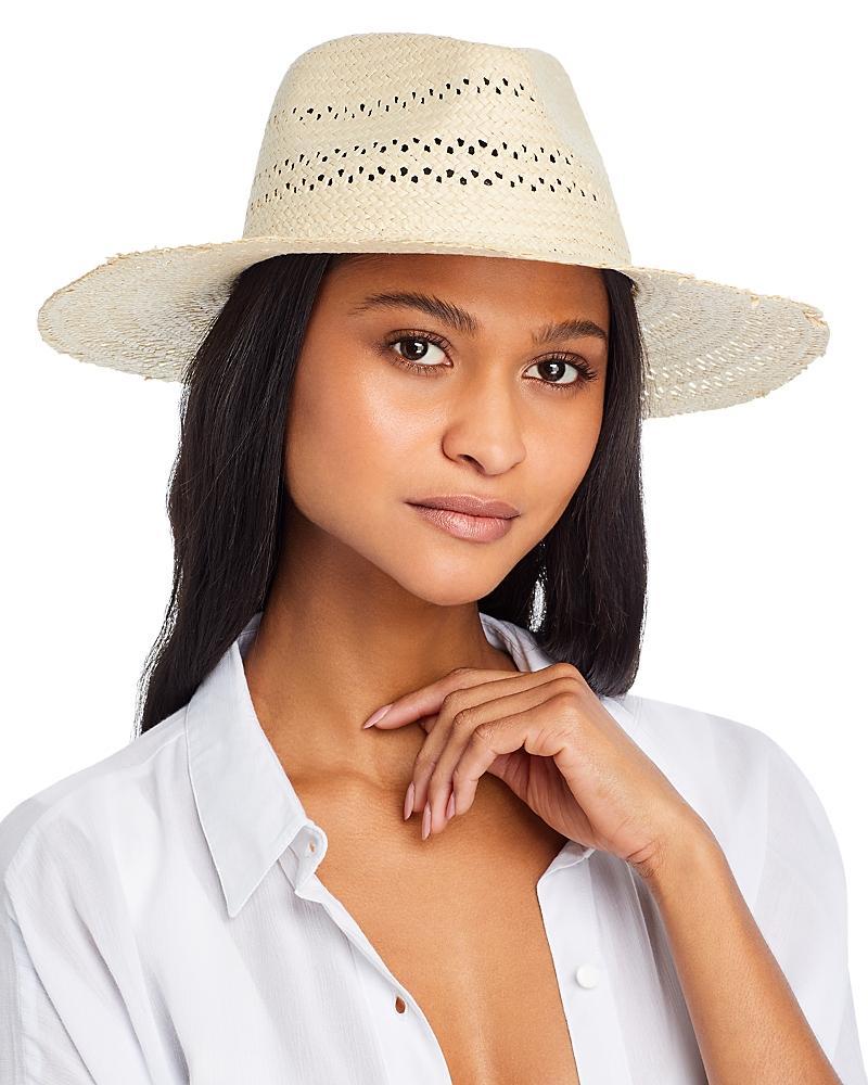 Womens Elle Perforated Straw Fedora Product Image