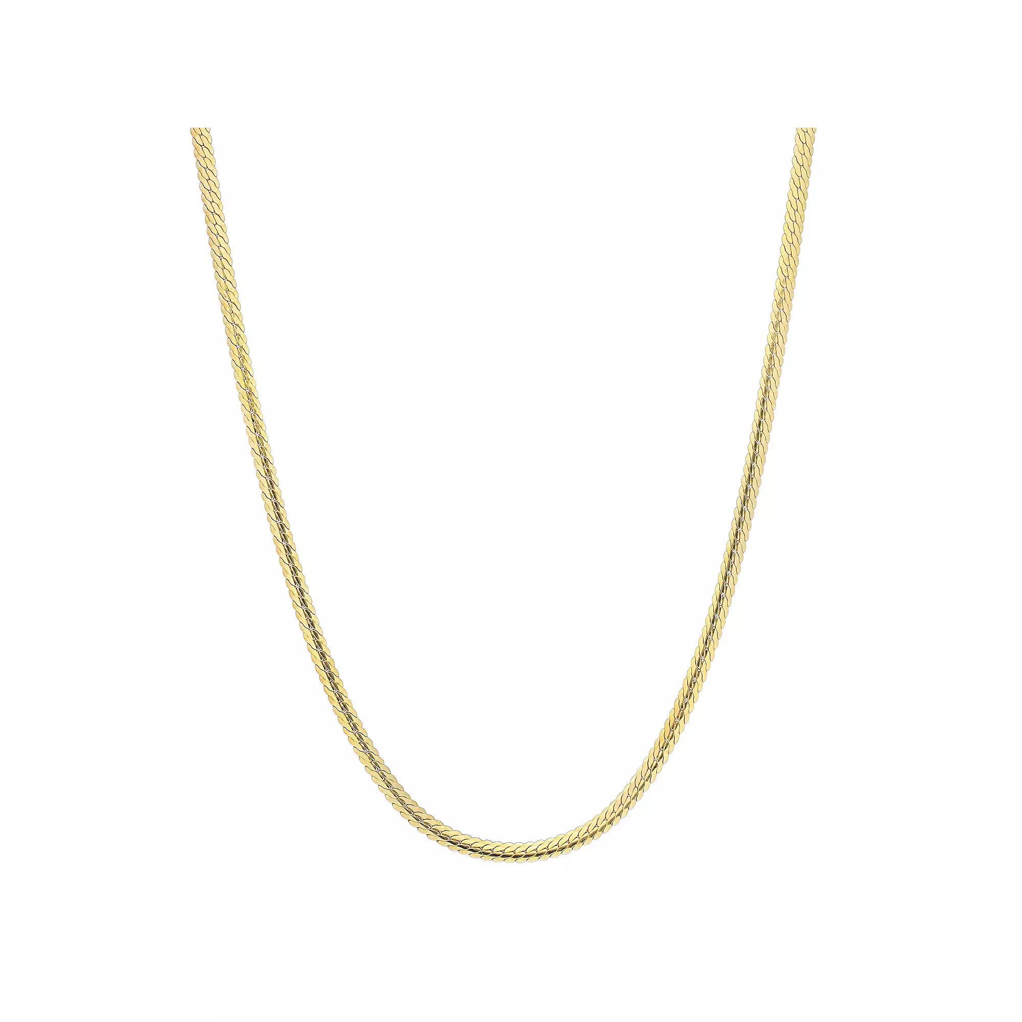Stella Grace Sterling Silver 3 mm Herringbone Chain Necklace, Womens Product Image