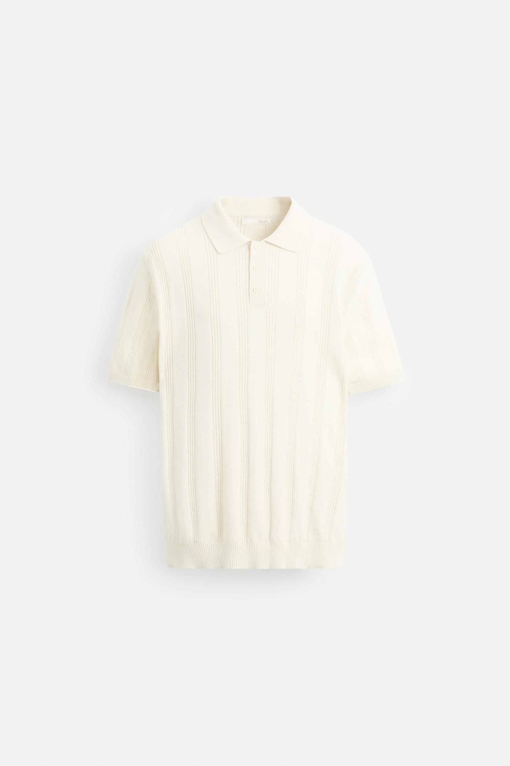 RIBBED KNIT POLO SHIRT Product Image
