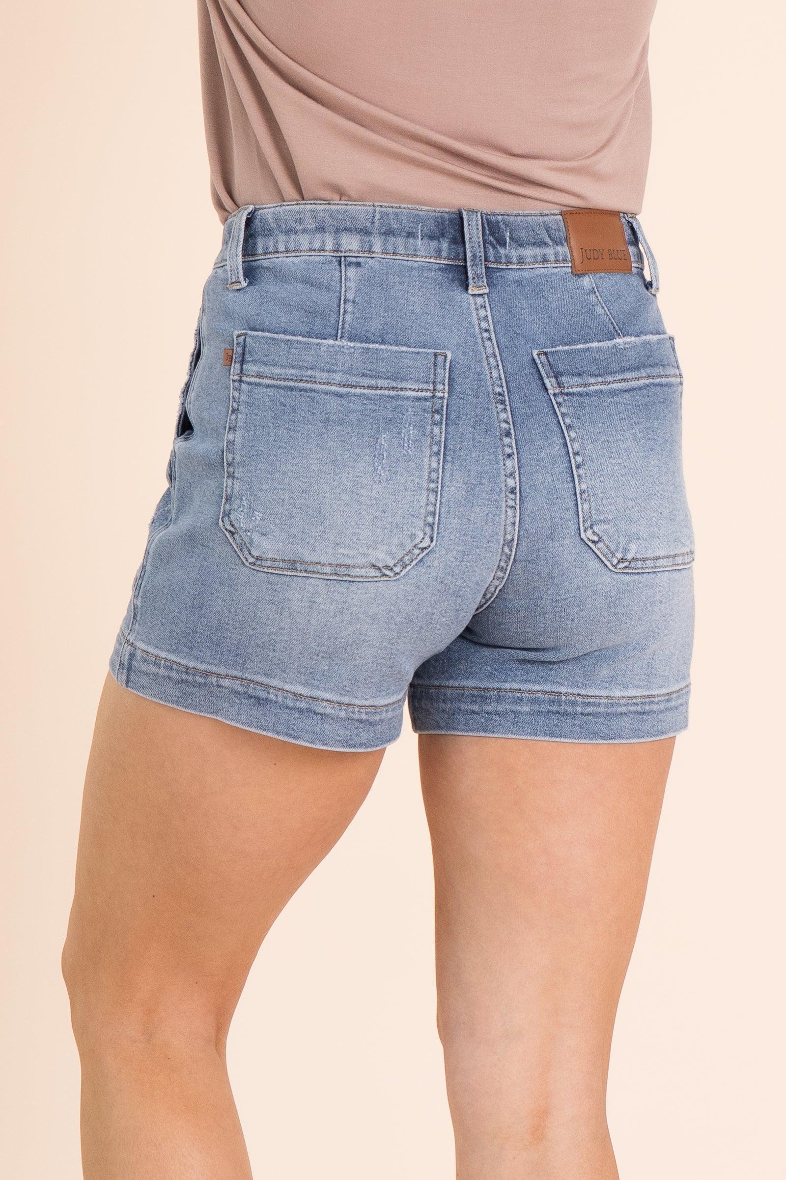 Judy Blue Vintage Wash Denim Jogger Shorts Product Image