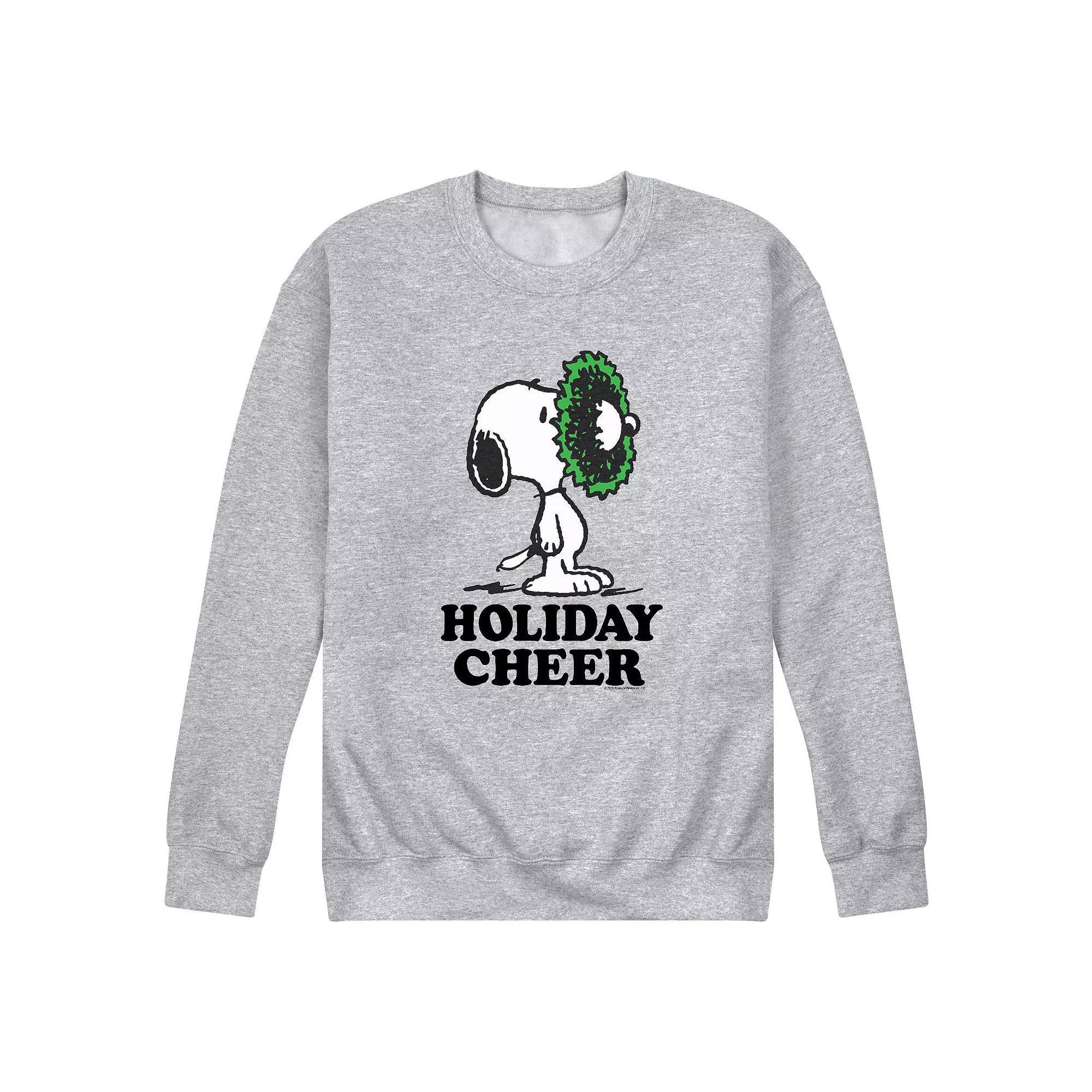 Men's Peanuts Holiday Cheer Sweatshirt, Size: Small, Athletic Grey Product Image