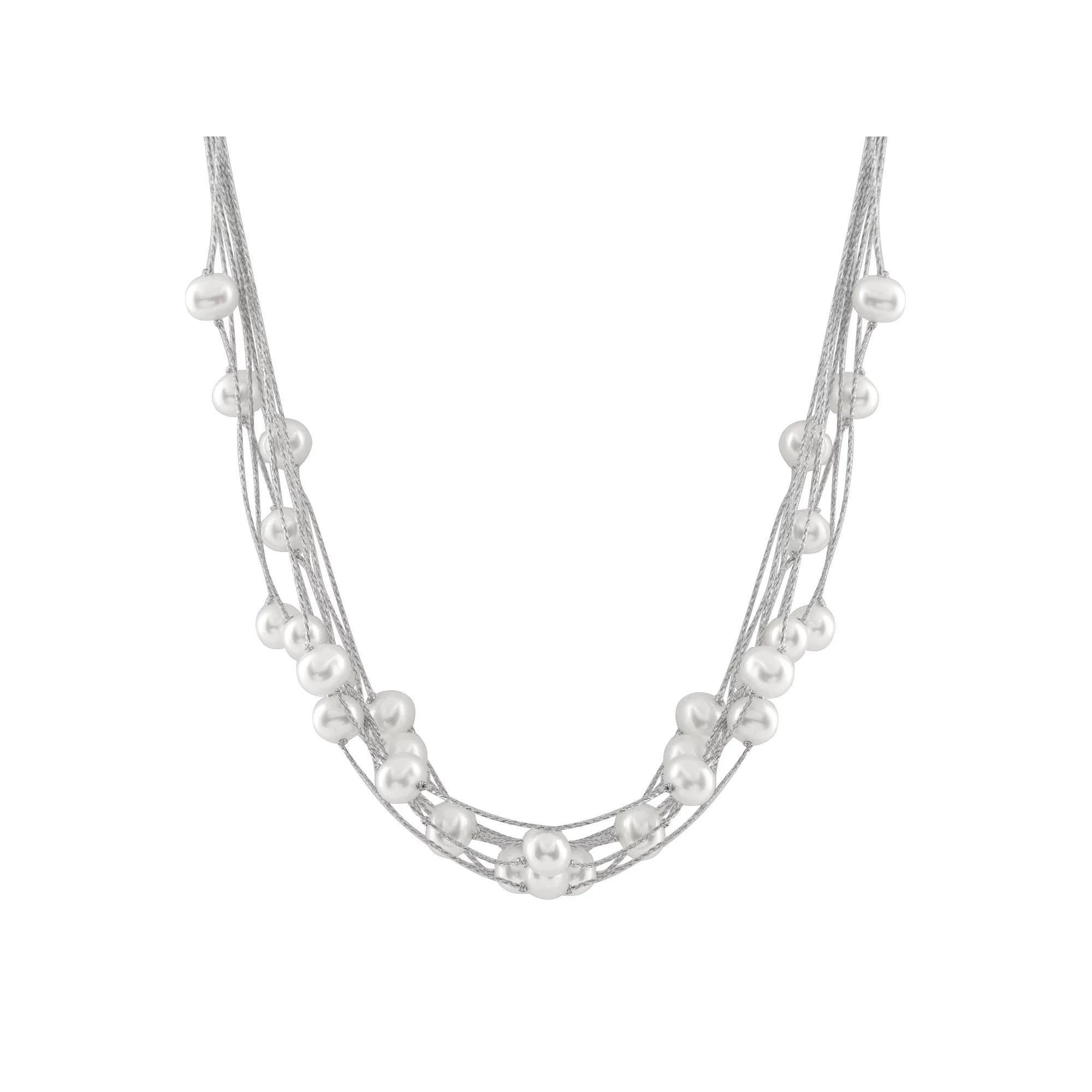 Sterling Silver Freshwater Cultured Keshi Pearl Cord Necklace, Women's, Size: 18" Product Image