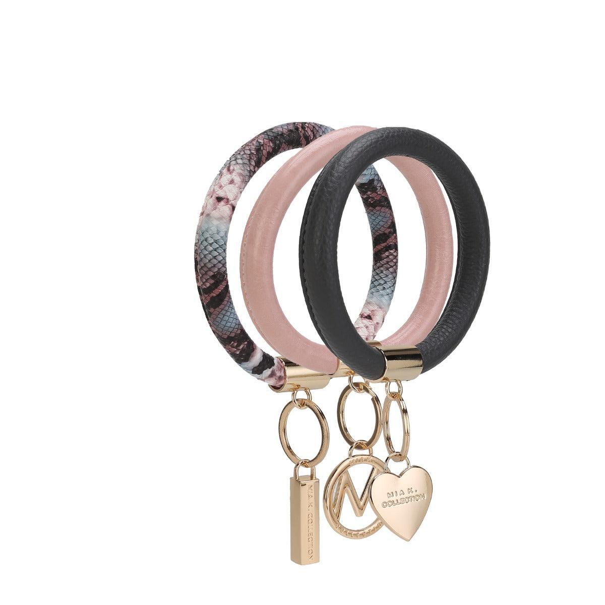 MKF Collection Women's Jasmine Bangle Bracelet Keyring Set Female Product Image