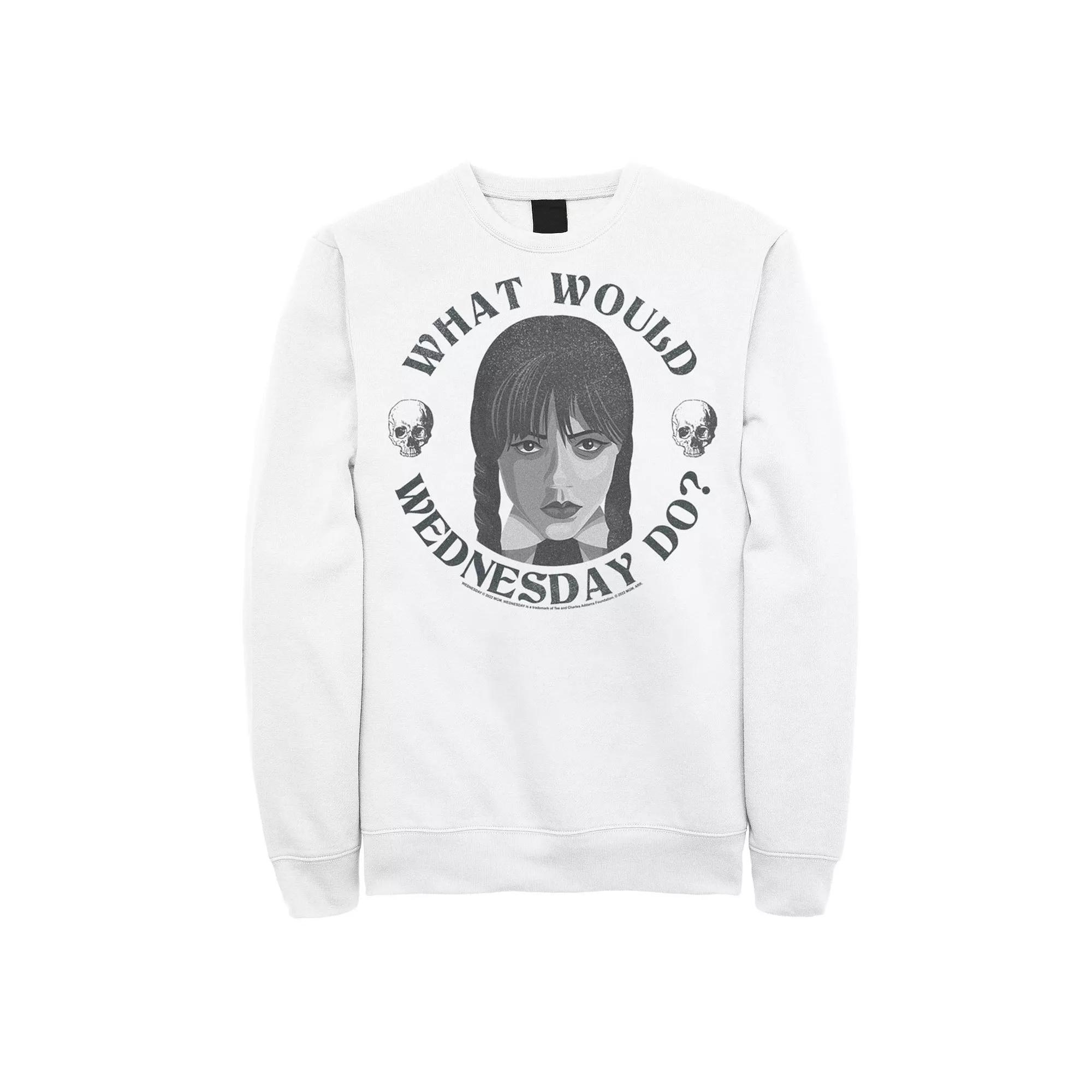 Men's Wednesday What Would Wednesday Do Graphic Sweatshirt, Size: Large, White Product Image