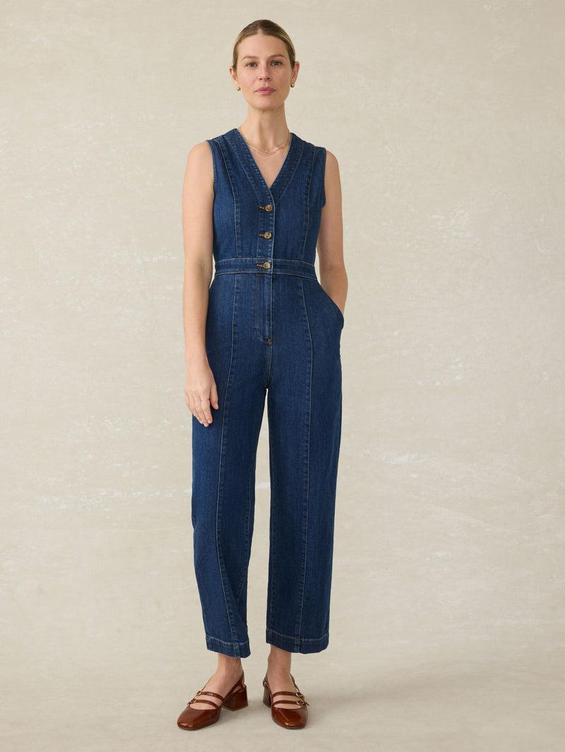 Denim Giselle Jumpsuit - Dusk Dive Wash Product Image