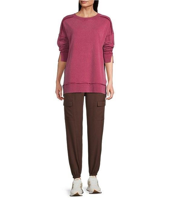 Kinesis Woven Elastic Cinched Cuff Ribbed Waistband Flap Pocket Ankle Joggers Product Image