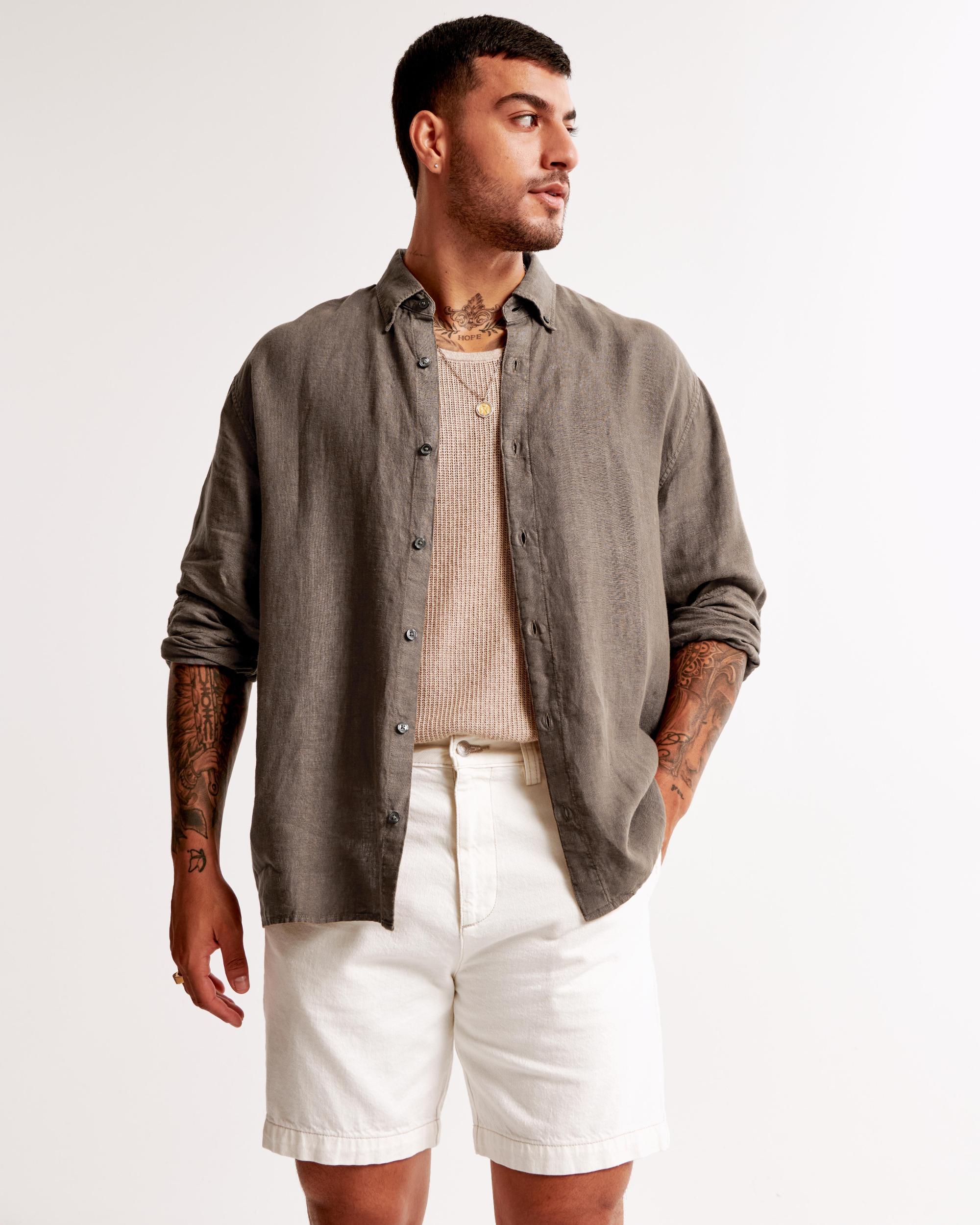 Linen Button-Up Shirt Product Image