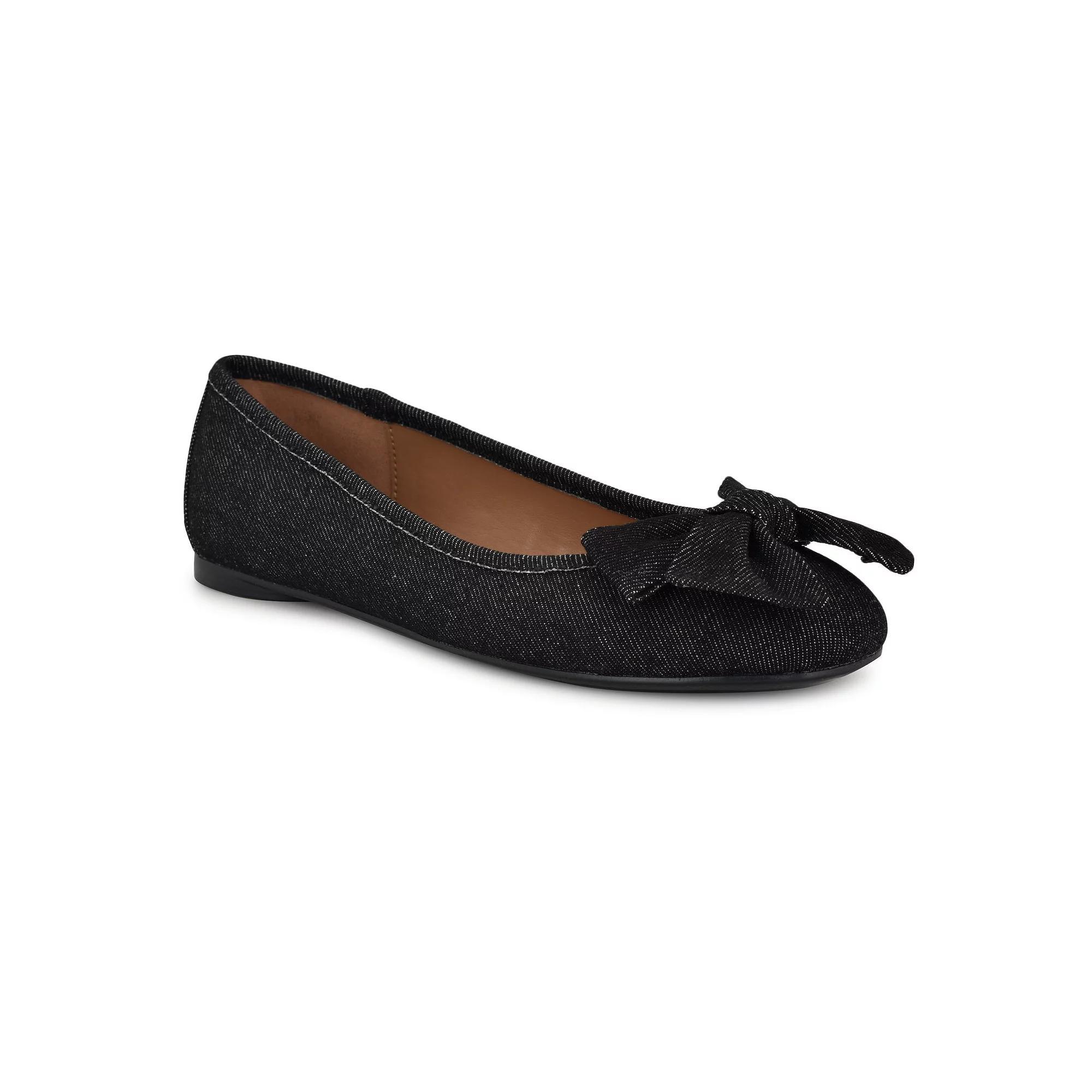 Nine West Veronika Denim Women's Slip-On Ballet Flats, Size: 6.5, Black Denim Product Image