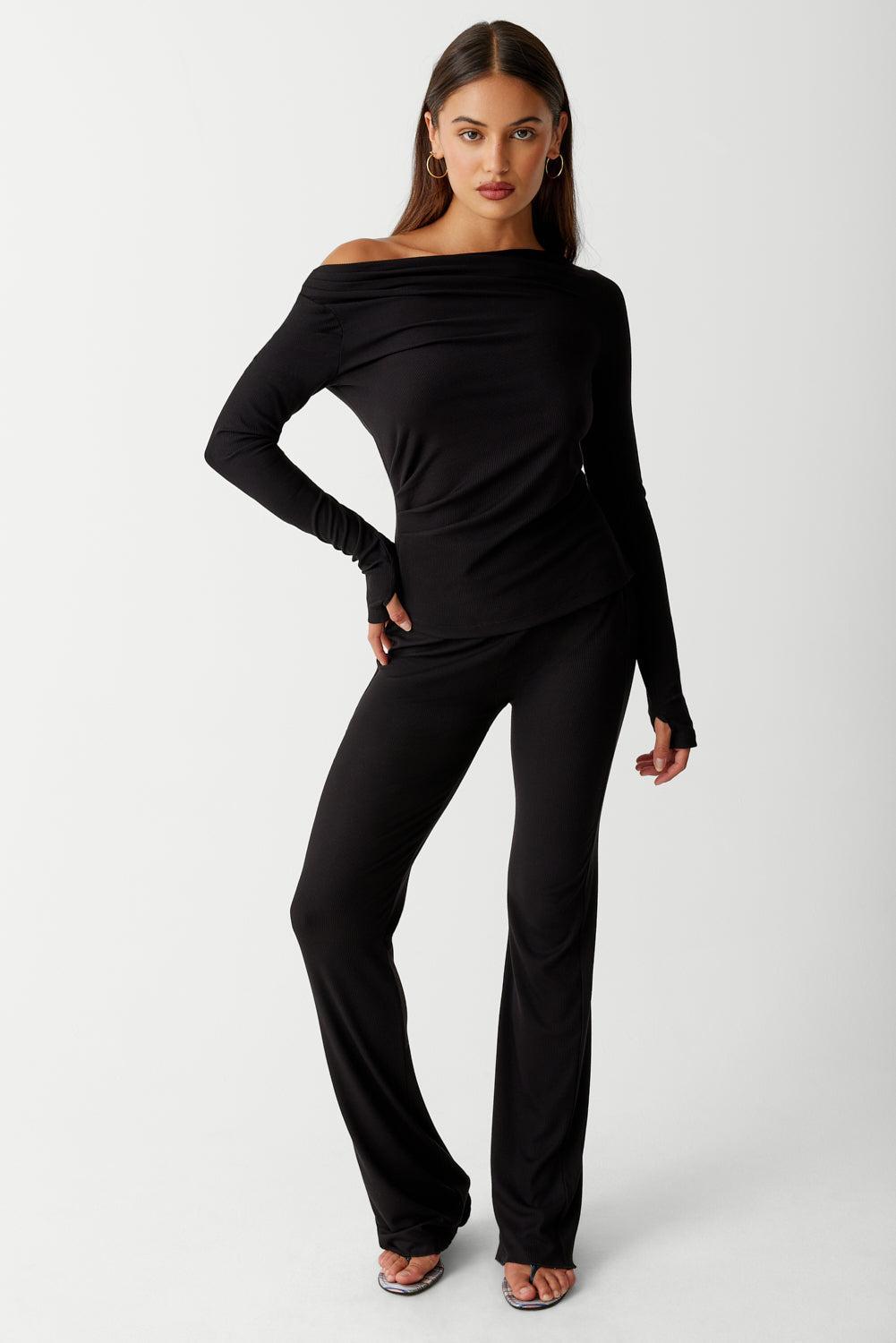 Dahlia Long Sleeve Shirt - Black Product Image