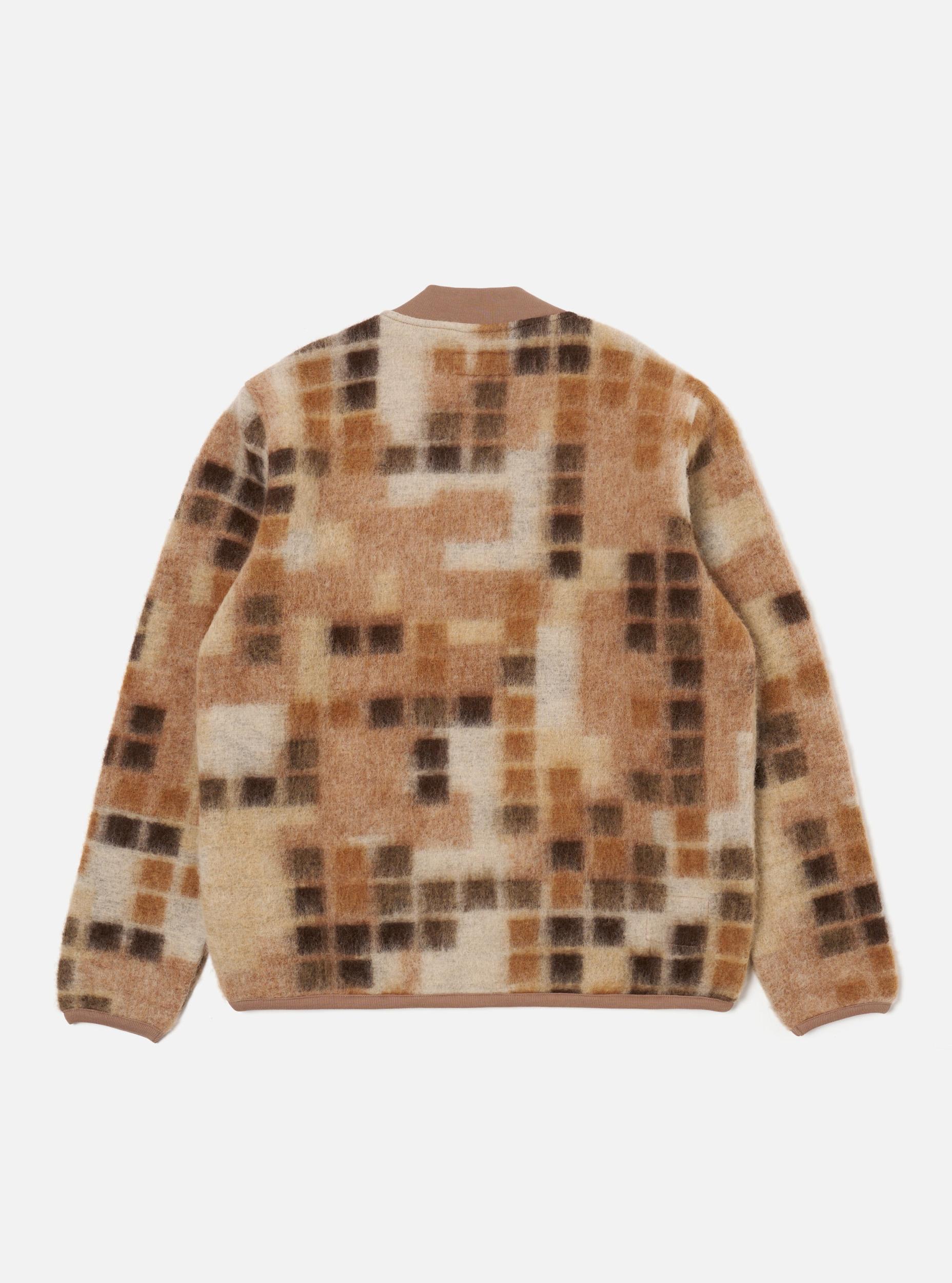 Universal Works Zip Bomber in Sand Mosaic Fleece Product Image