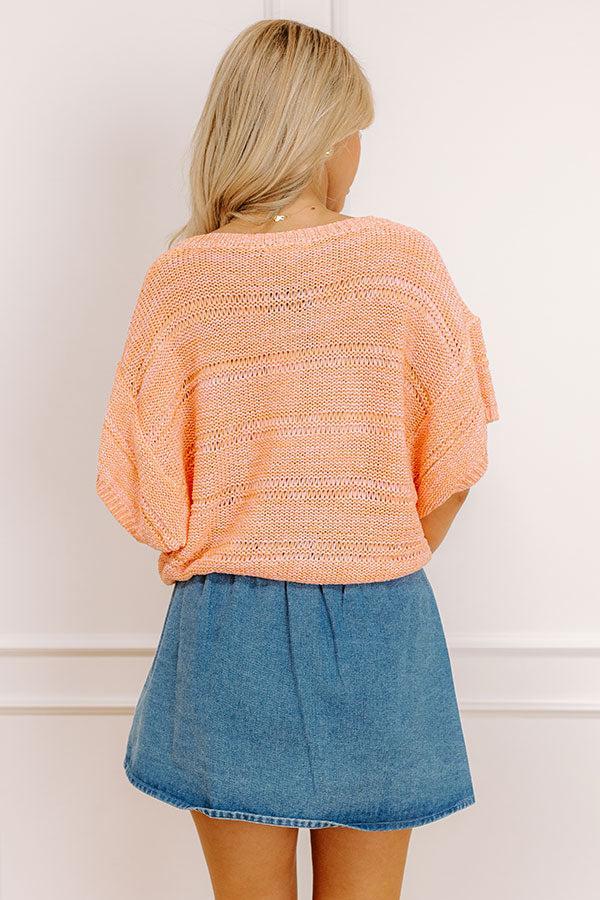 Sorbet On The Patio Knit Top in Coral Product Image
