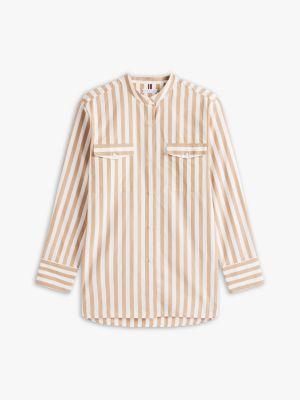 Collarless Poplin Shirt Product Image