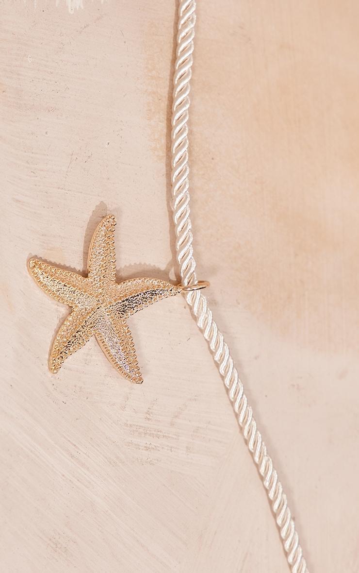 Gold Rope Twist Starfish Statement Necklace Product Image
