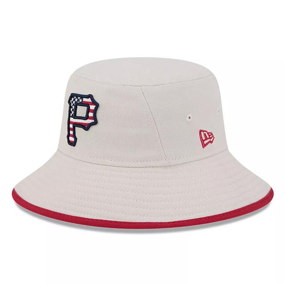 Men's New Era  Khaki Pittsburgh Pirates 2024 Fourth of July Bucket Hat, Beig K Product Image
